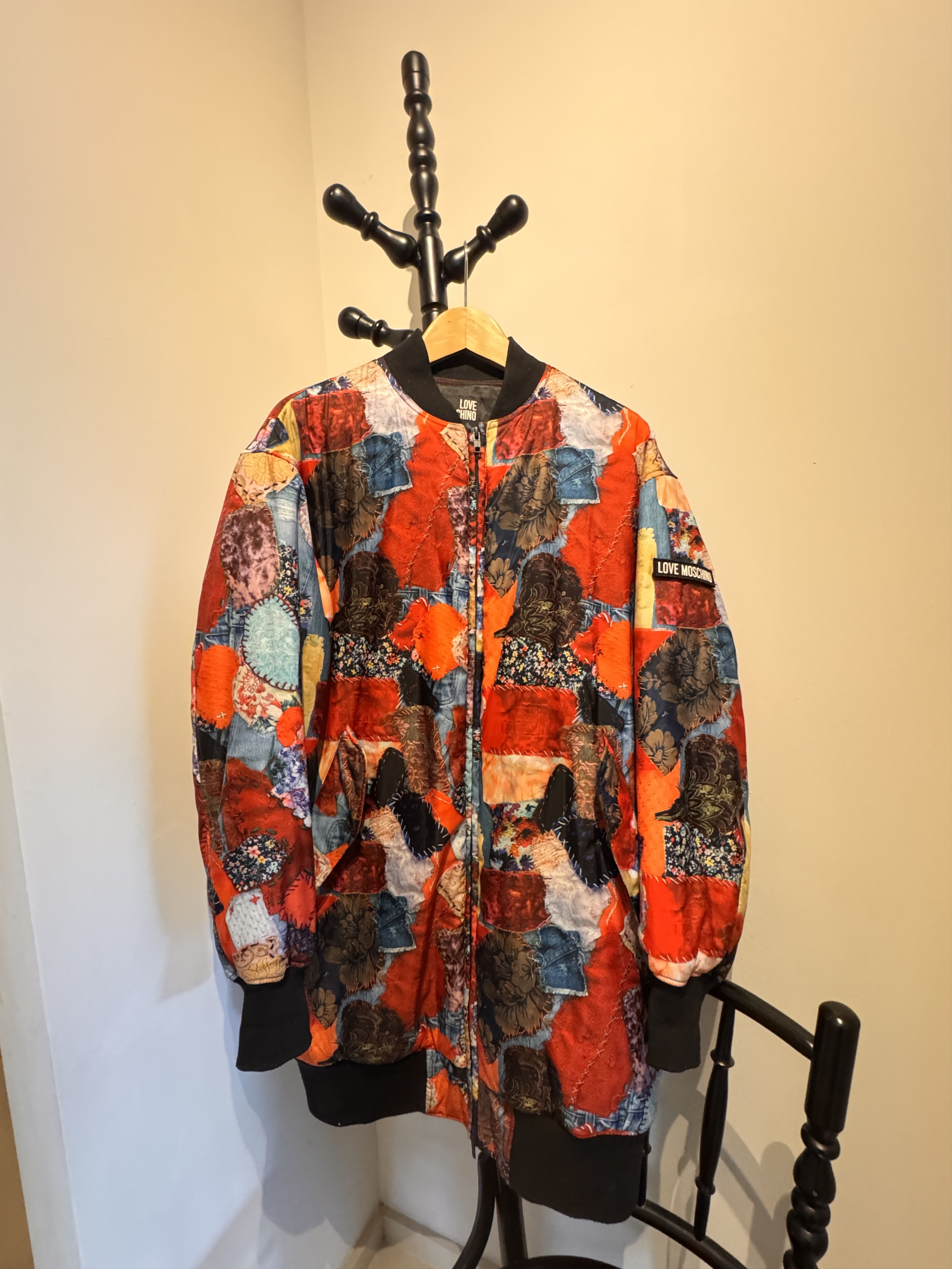 Love Moschino Love MOSCHINO Multicolor Orange Patch Long Bomberjacket M Size M / US 6-8 / IT 42-44 - 3 Thumbnail
