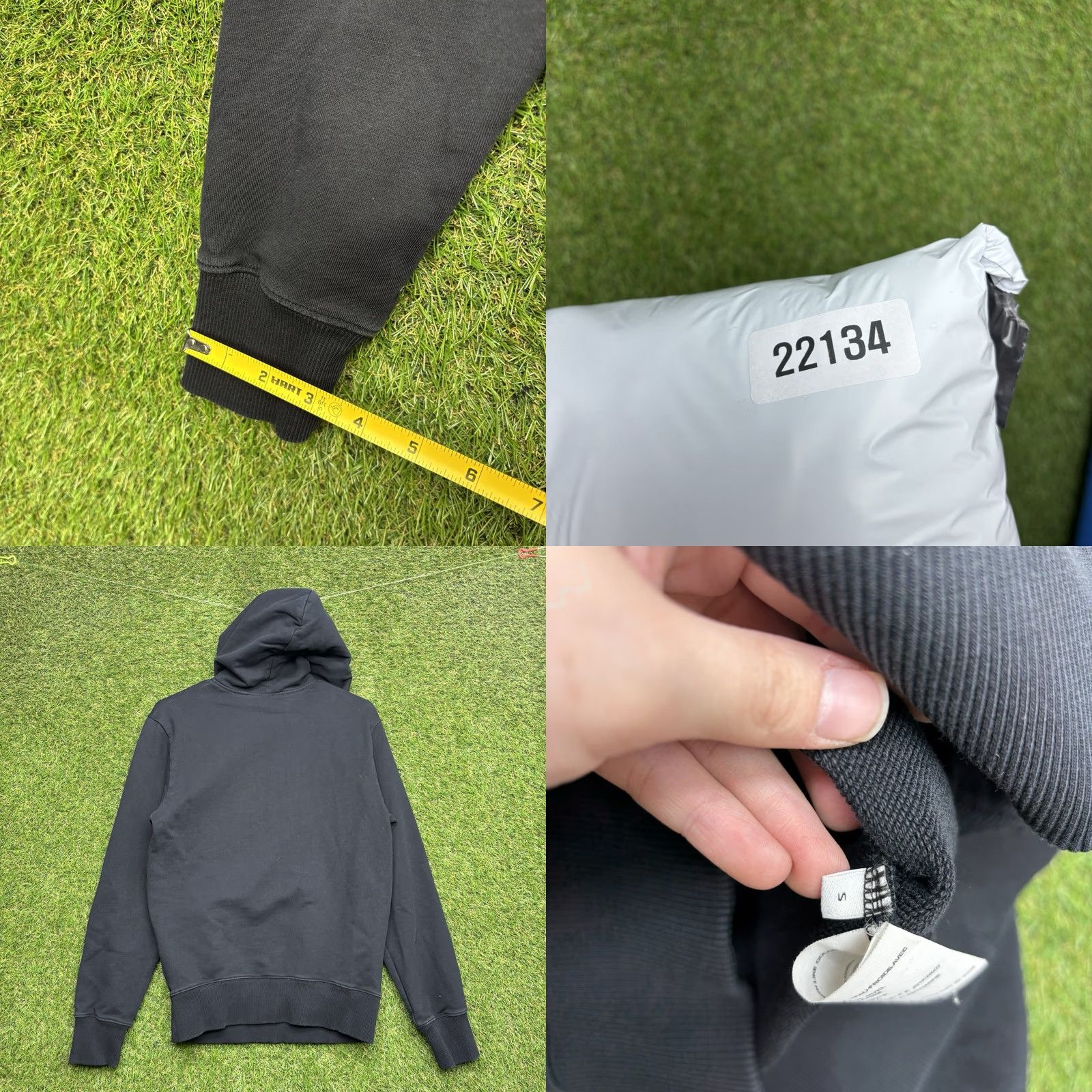 Helmut Lang HELMUT LANG Hoodie Mens Small Pullover Crew Neck Hooded Black Cotton Fleece 90s Designer Size US S / EU 44-46 / 1 - 8 Thumbnail