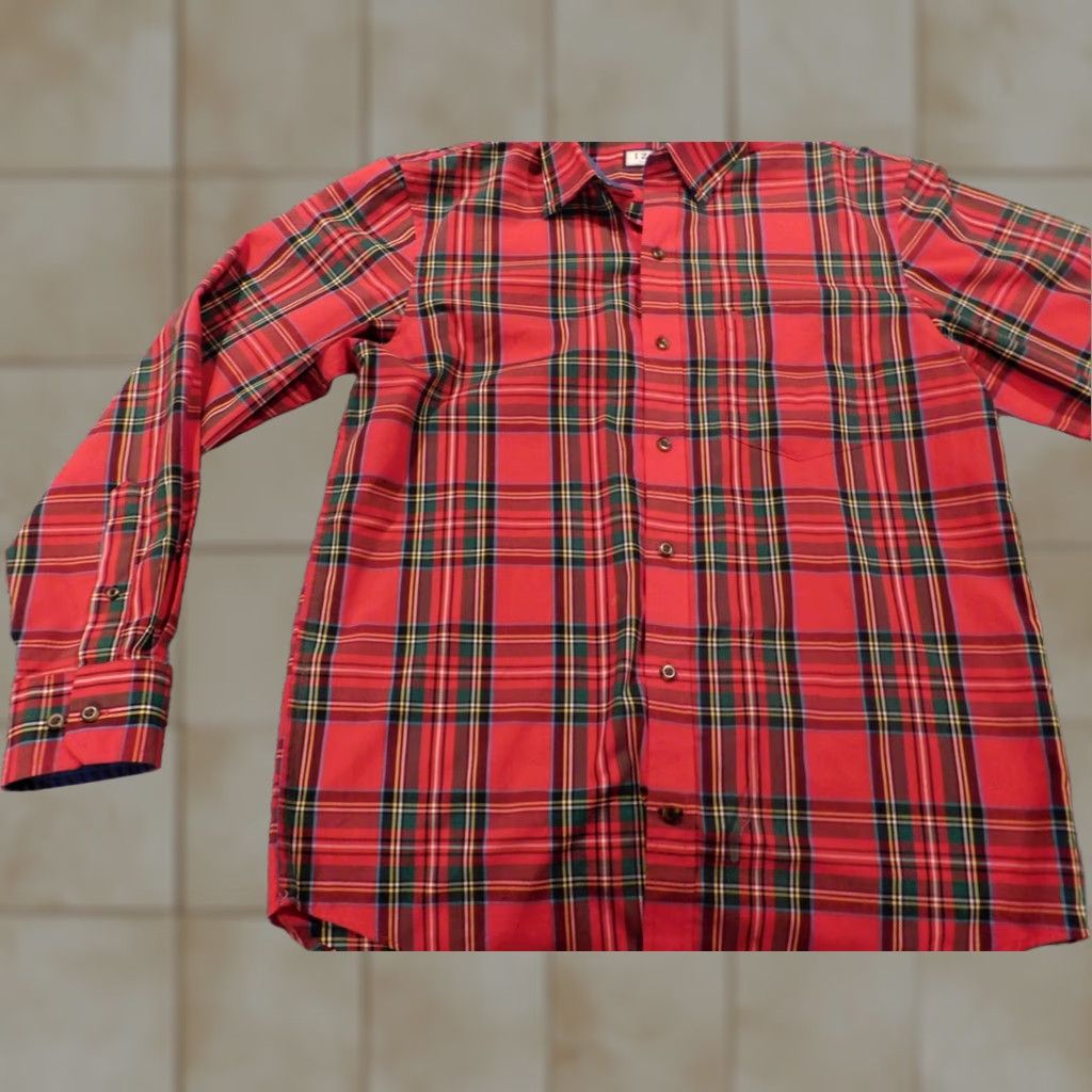 Izod IZOD Shirt Regular Small Red Plaid Button-Down - Button Up, Long Sleeve, Classic Casual, Men, Button, Logo, Cotton Polyester, Knit, Pockets, Slimming Size US S / EU 44-46 / 1 - 1 Thumbnail