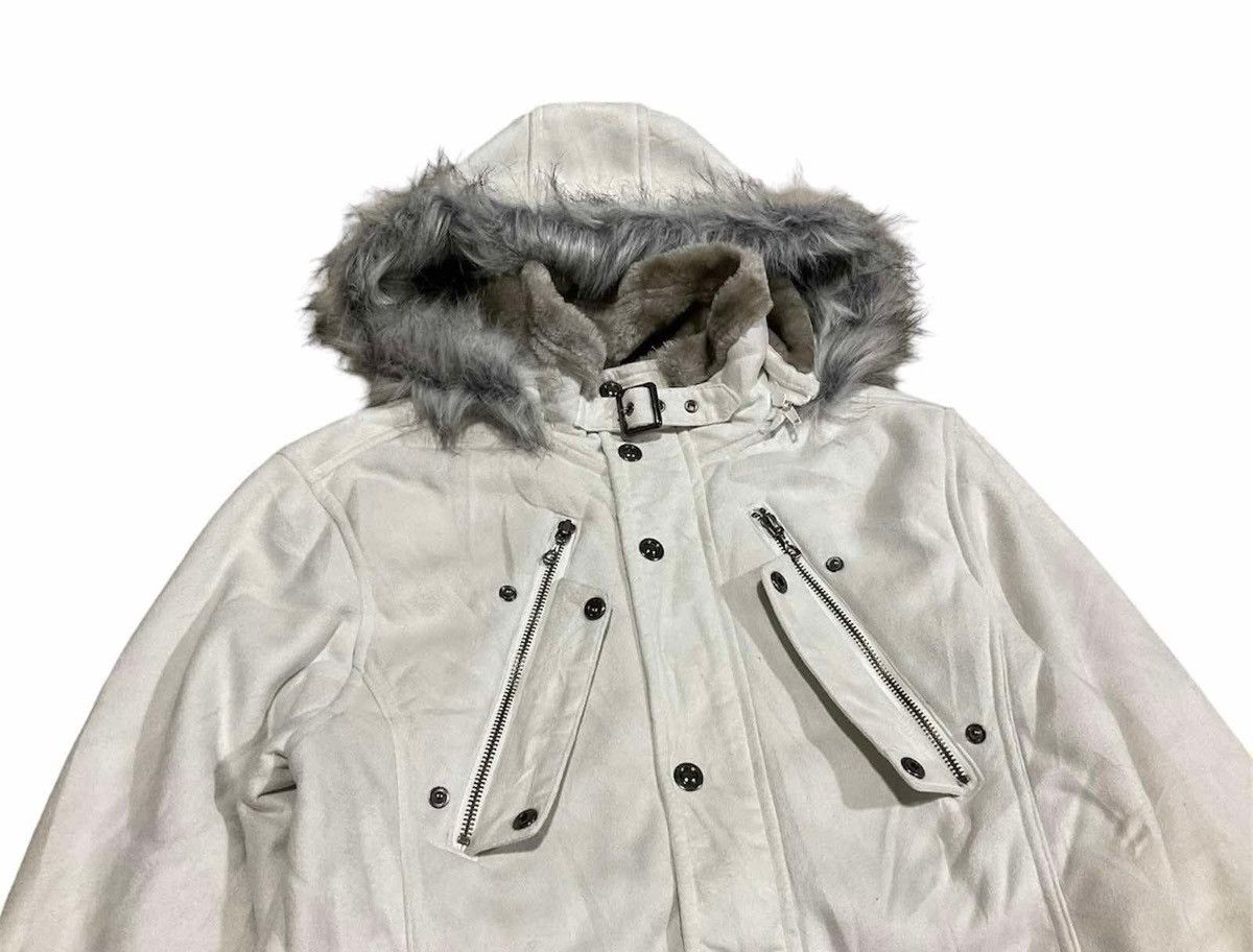 14th Addiction 🔥Sick Y2K Roushatte Faux Fur Suede Leather Jacket Hooded Size US M / EU 48-50 / 2 - 6 Thumbnail