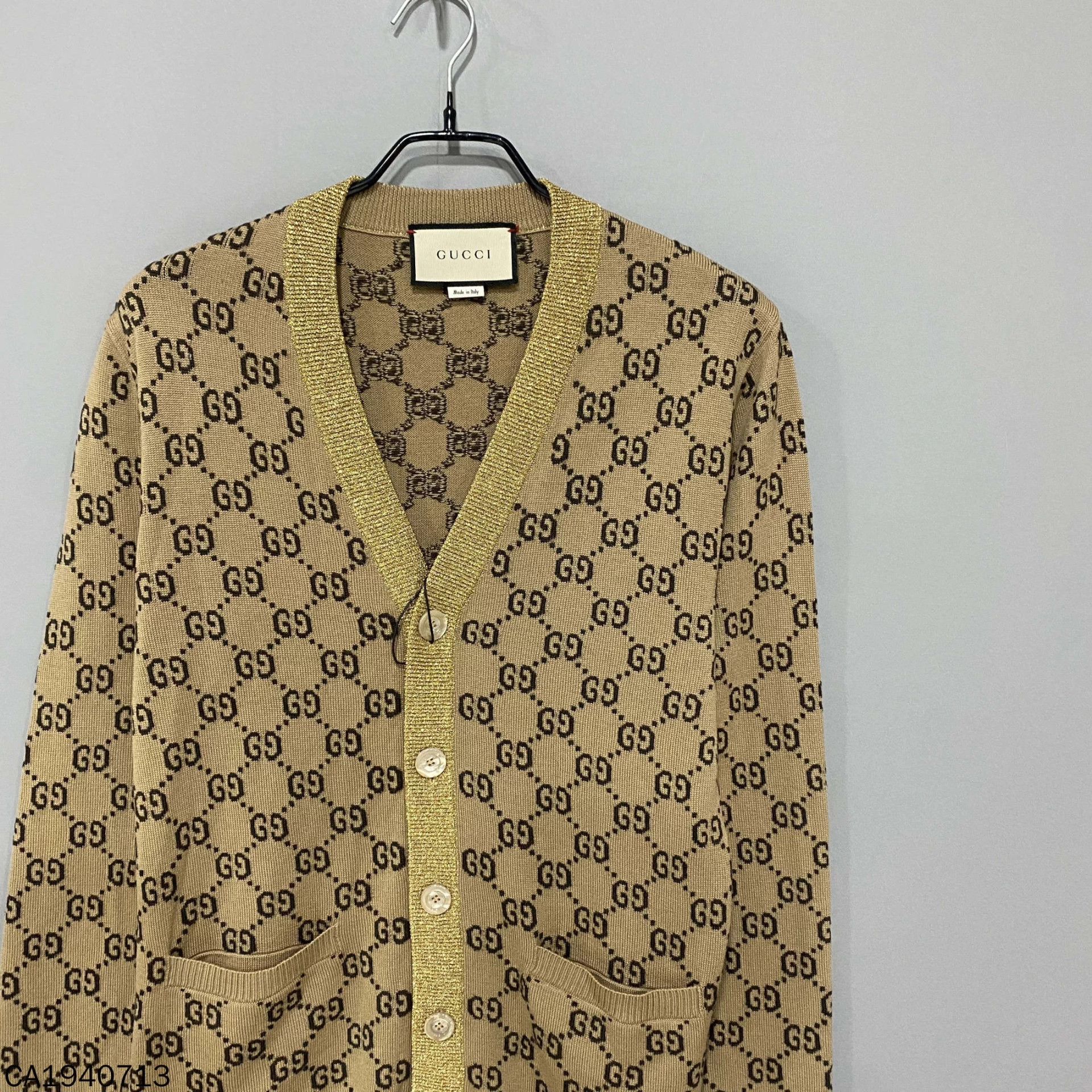 Gucci GUCCI gold thread all over print cardigan S Size S / US 4 / IT 40 - 2 Thumbnail