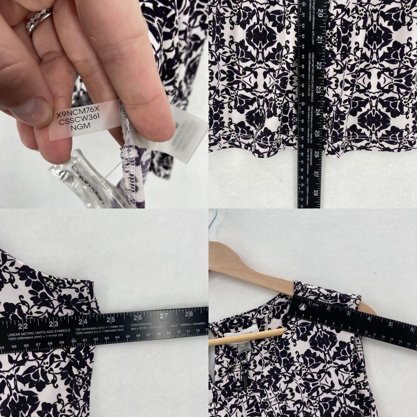 Calvin Klein VINTAGE? (No) Calvin Klein Blouse Womens 2X Black White Sleeveless Stretch Pleated Keyhole Top Size XXL / US 16-18 / IT 52-54 - 8 Thumbnail