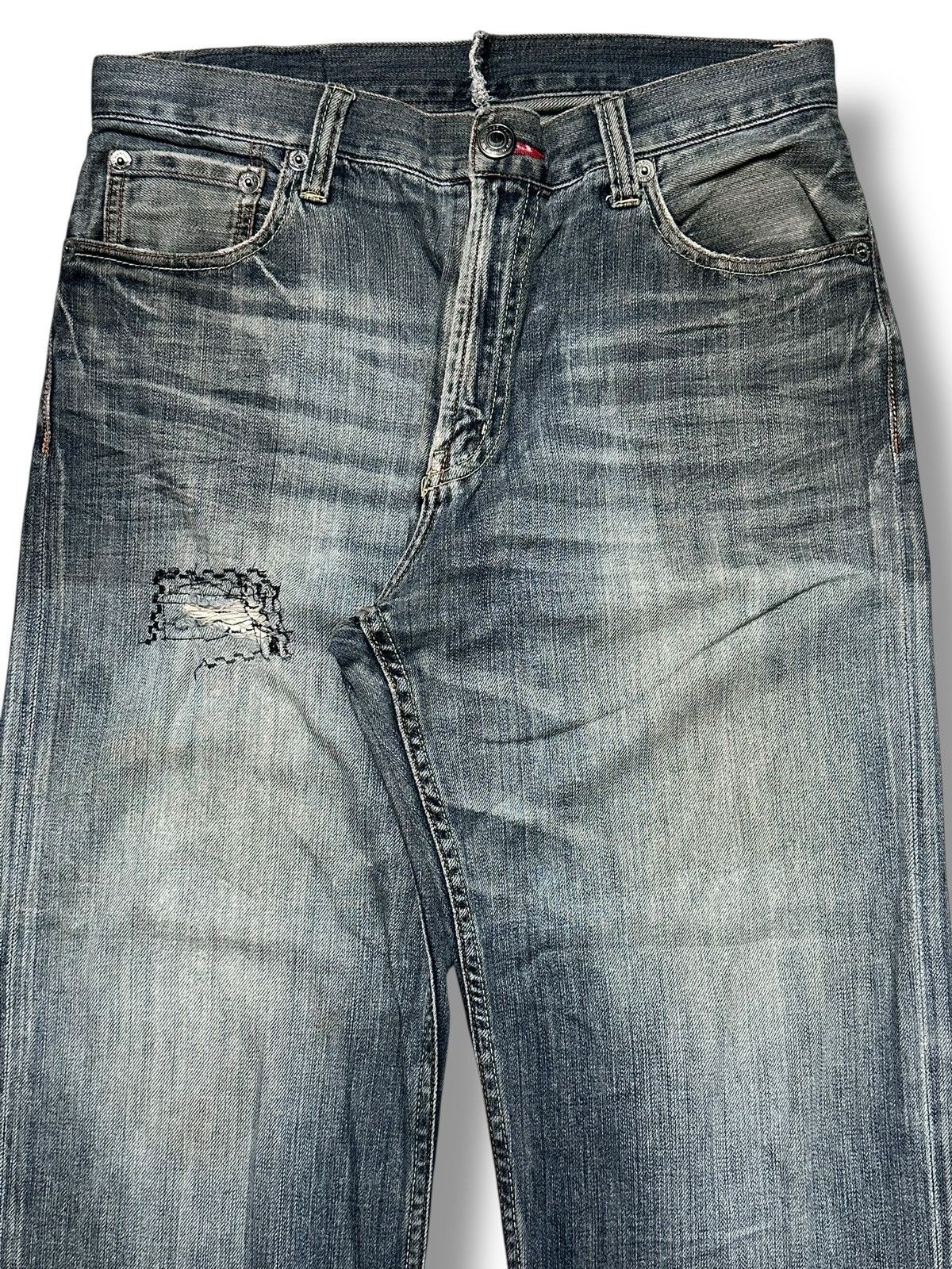 Japanese Brand Villand Vintage Distressed Baggy Loose Style With Faded Wash Size US 31 - 4 Thumbnail