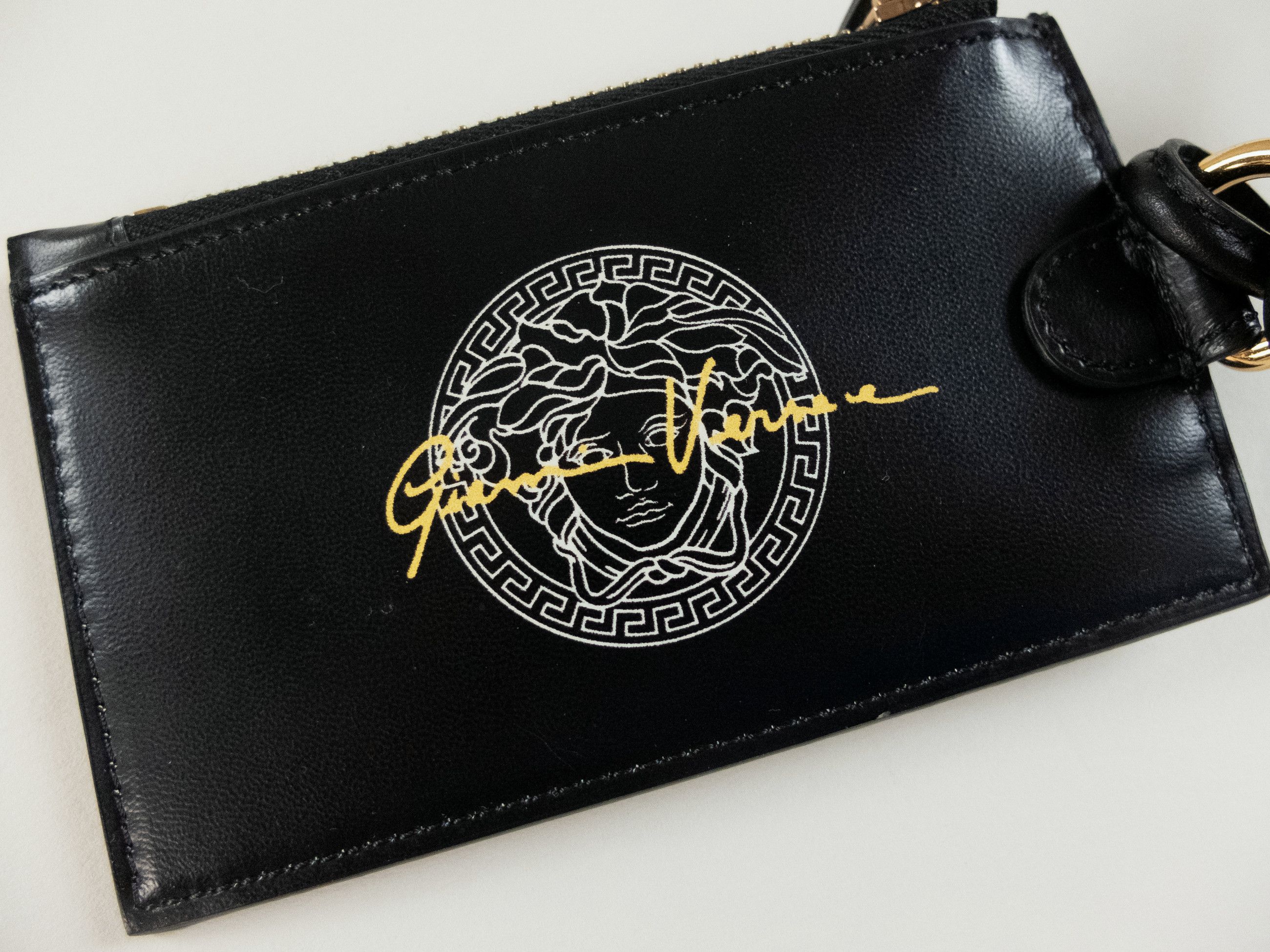 Versace VERSACE black Medusa & signature strap card holder case Size ONE SIZE - 2 Thumbnail
