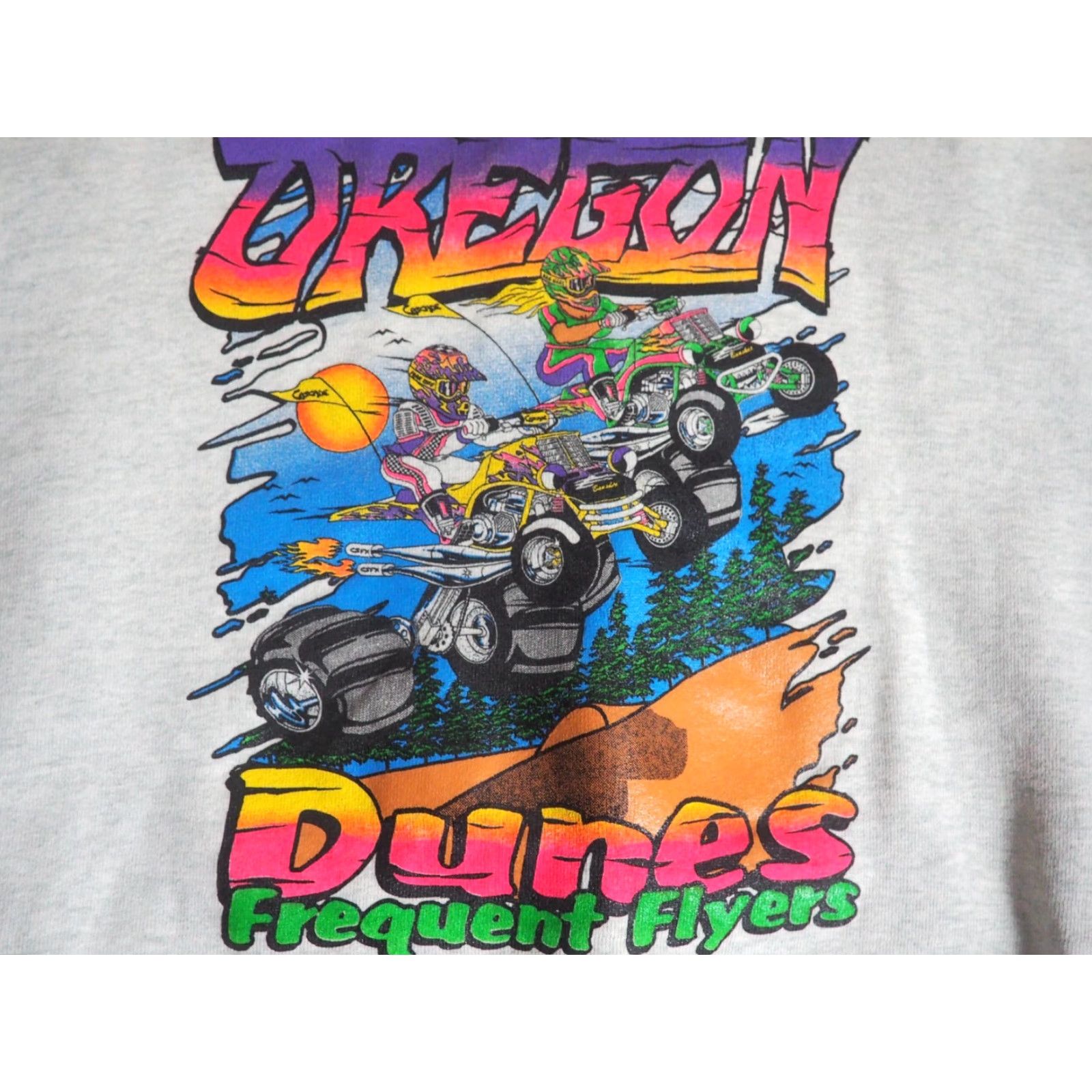 Fruit Of The Loom VTG Fruit of the Loom Oregon Dunes ATV Moto MX Gray Sweatshirt Jacket Mens XL Crew Neck Snap Long Sleeve Logo All Seasons 90s Pullover Sweatshirt Size US XL / EU 56 / 4 - 5 Thumbnail