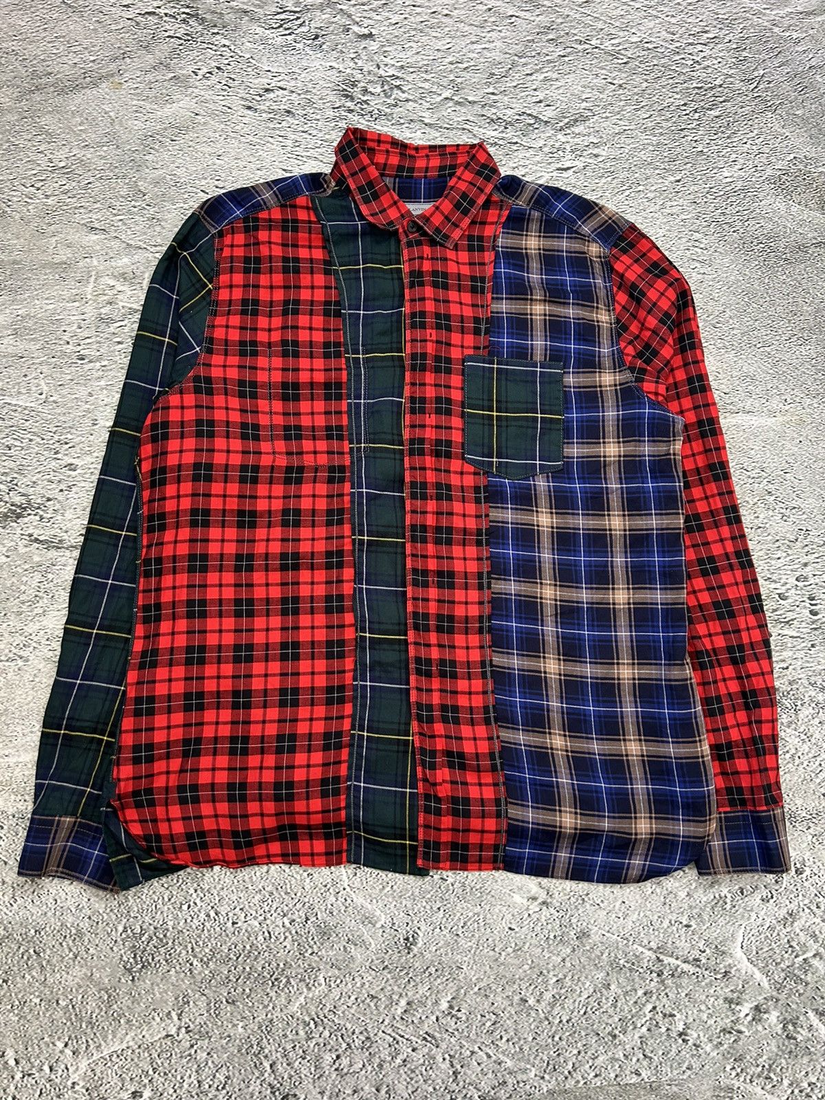 Lanvin Lanvin shirt patchwork plaid tartan button up flannel runway Size US XL / EU 56 / 4 - 1 Thumbnail