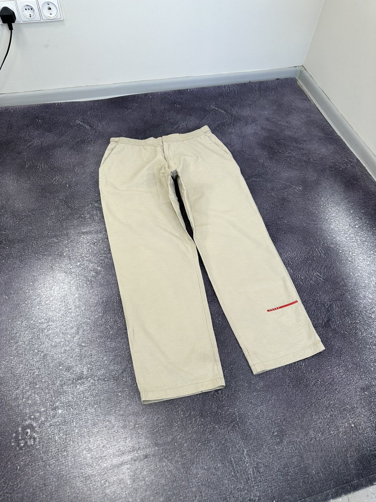 Helmut Lang Vintage Prada Red Tab Cream Rare Grail Baggy Nylon Pants Size US 32 / EU 48 - 3 Thumbnail