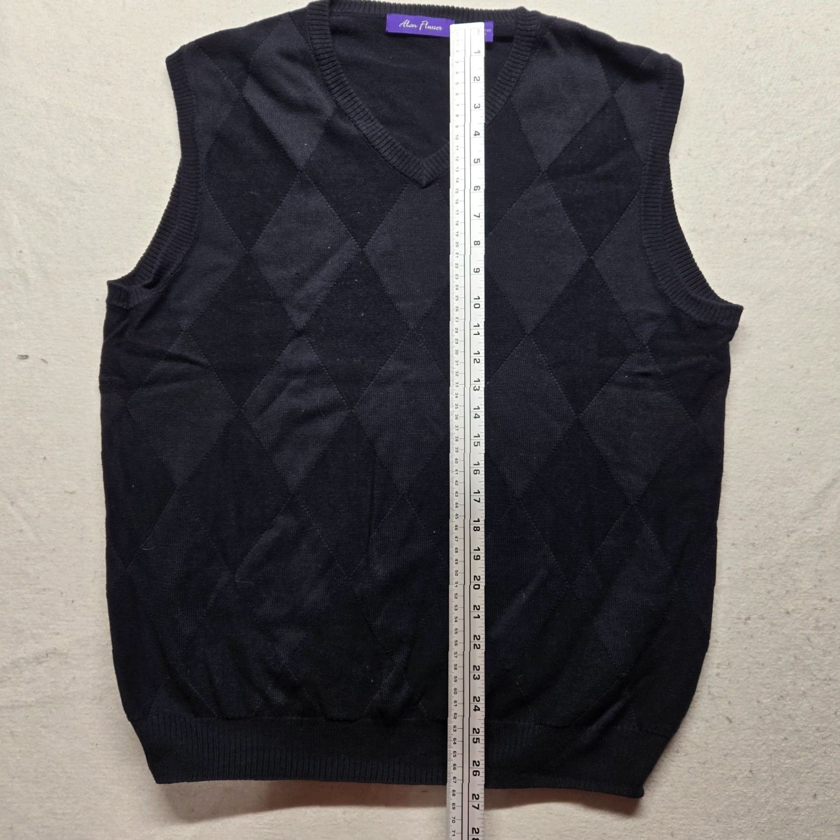 Vintage Alan Flusser Golf Black Argyle Sleeveless Vest V-Neck Pullover Sweater XL Men Size US XL / EU 56 / 4 - 6 Thumbnail