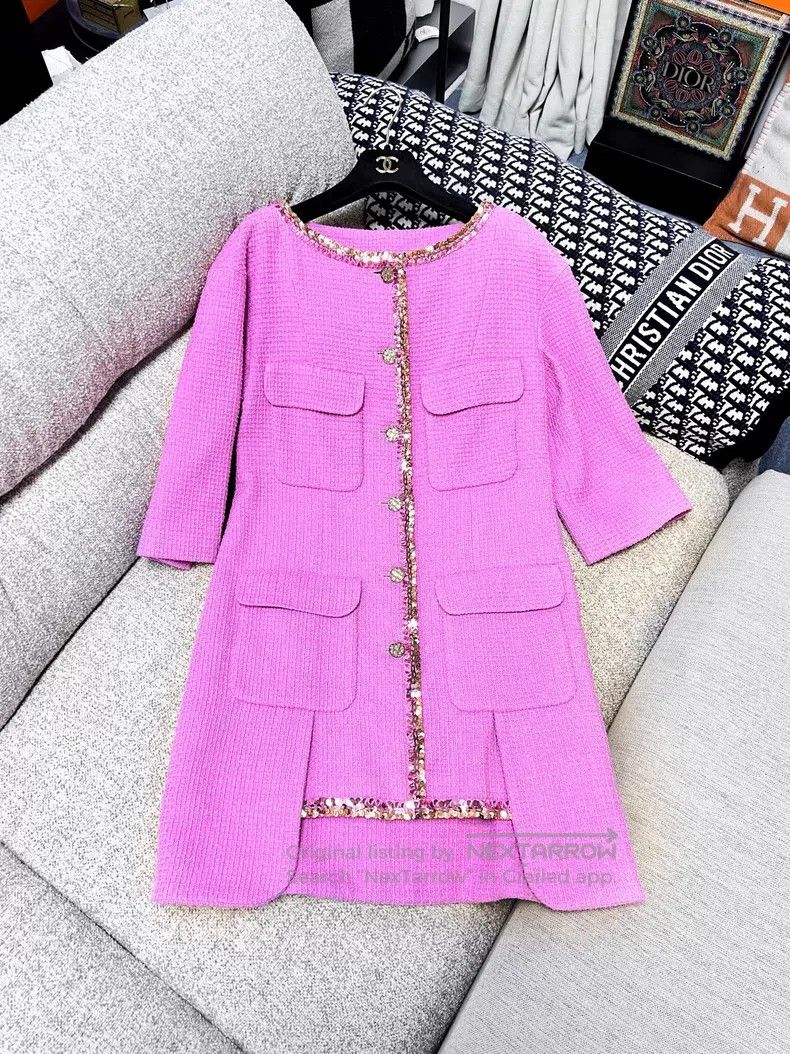 Chanel Chanel Sequin stitching glazed buckle coarse tweed medium Size XS / US 0-2 / IT 36-38 - 2 Thumbnail