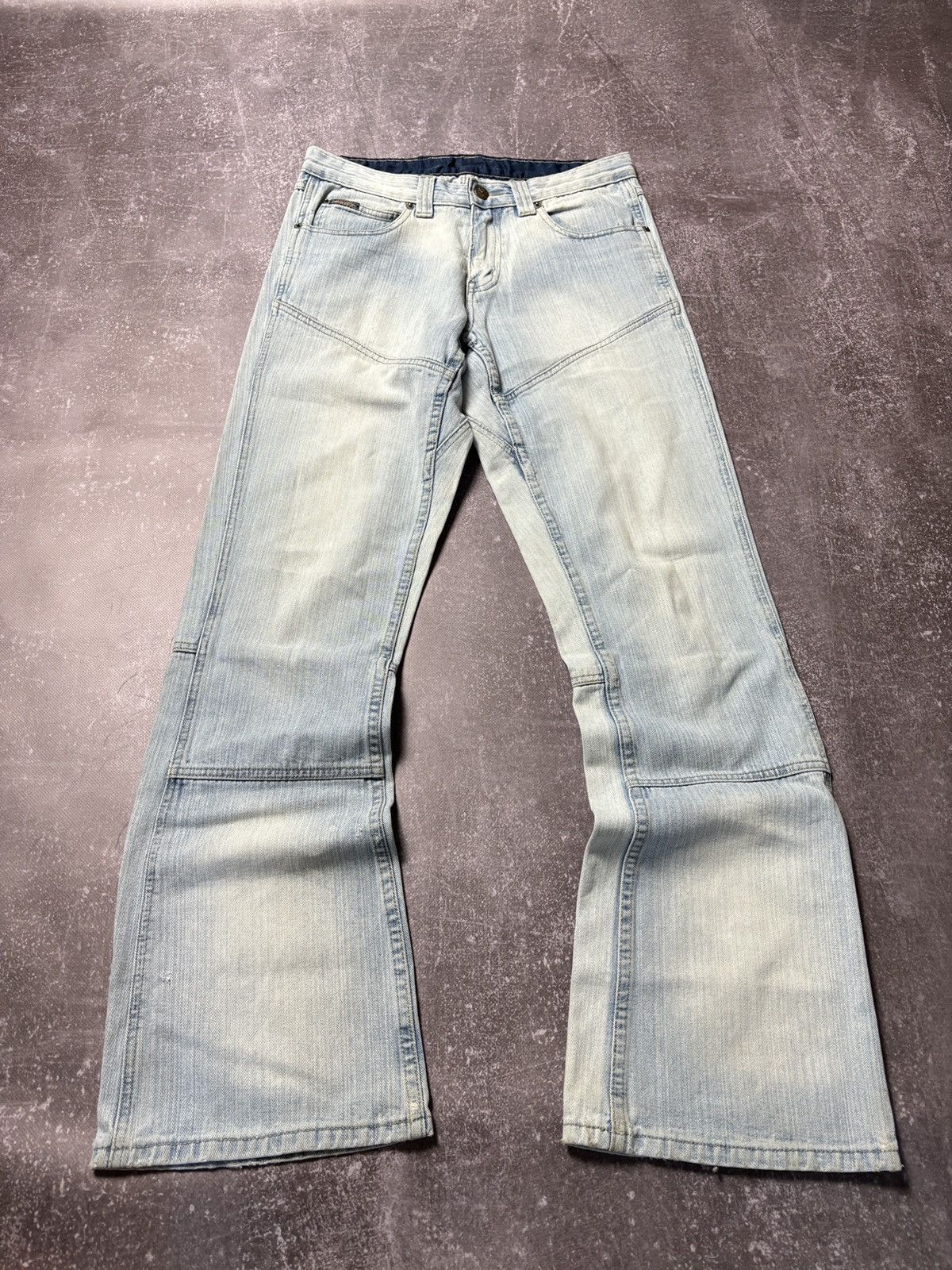 Pre-owned Hysteric Glamour X If Six Was Nine Crazy Flared Vintage Fade Jeans Y2k If Six Was Nine Style In Light Blue