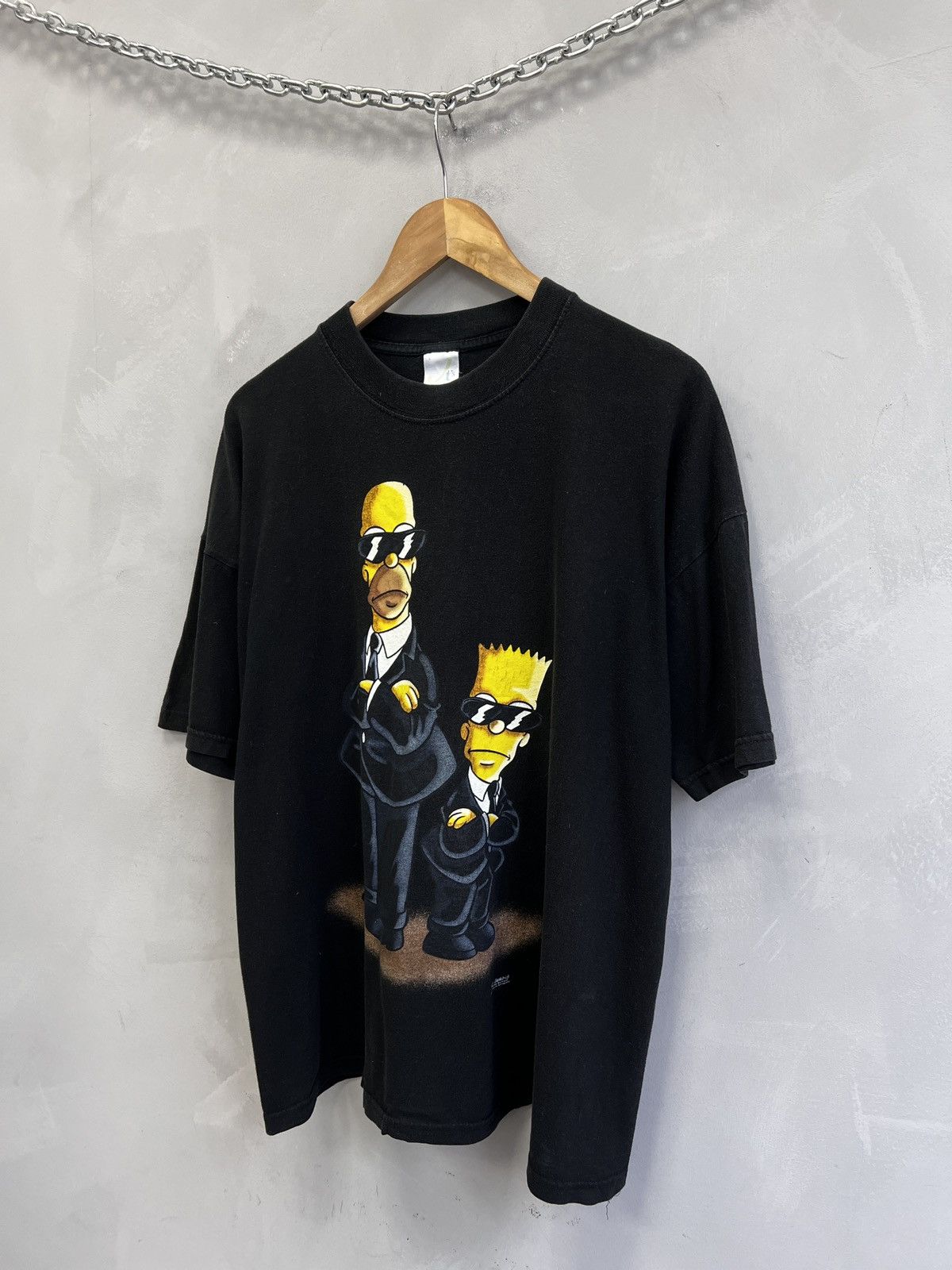 The Simpsons Simpsons Men in Black Graphic Tee Vintage Parody Style Size US L / EU 52-54 / 3 - 3 Thumbnail