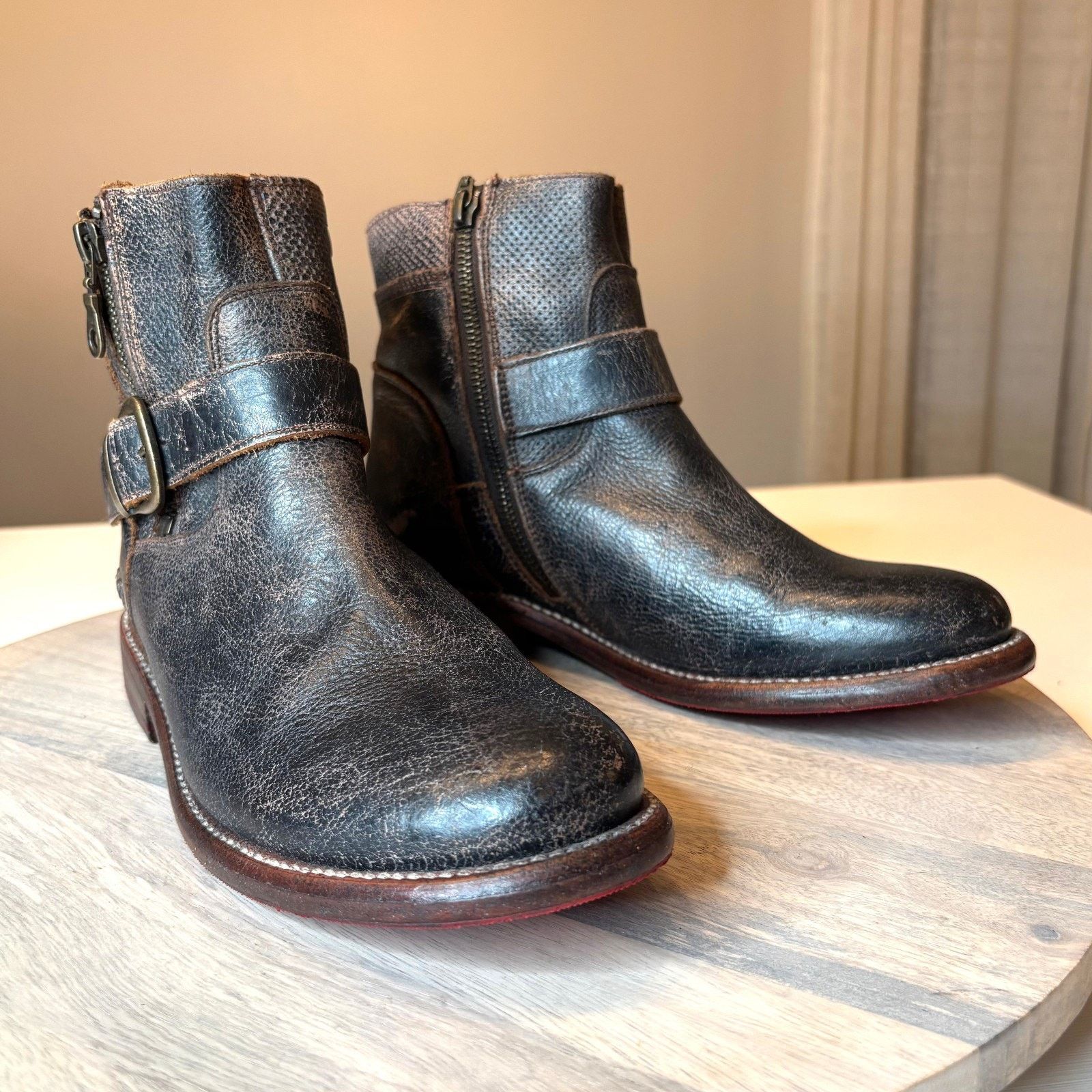 Bed Stu Bed Stu Becca Women's Leather Ankle Boots Buckle Zip Size 7 Size US 7 / IT 37 - 1 Thumbnail