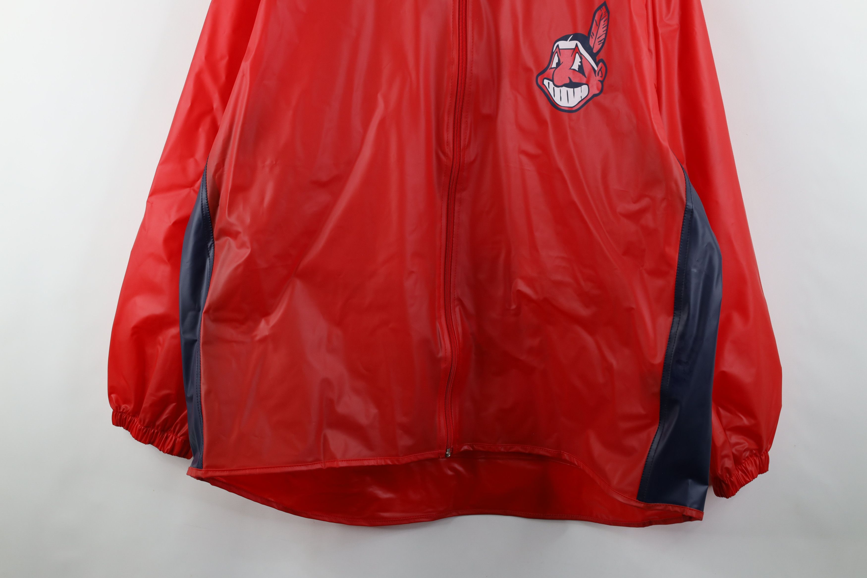 Vintage Vintage 90s Wahoo Cleveland Indians Packable Rain Jacket Red Size US L / EU 52-54 / 3 - 3 Thumbnail