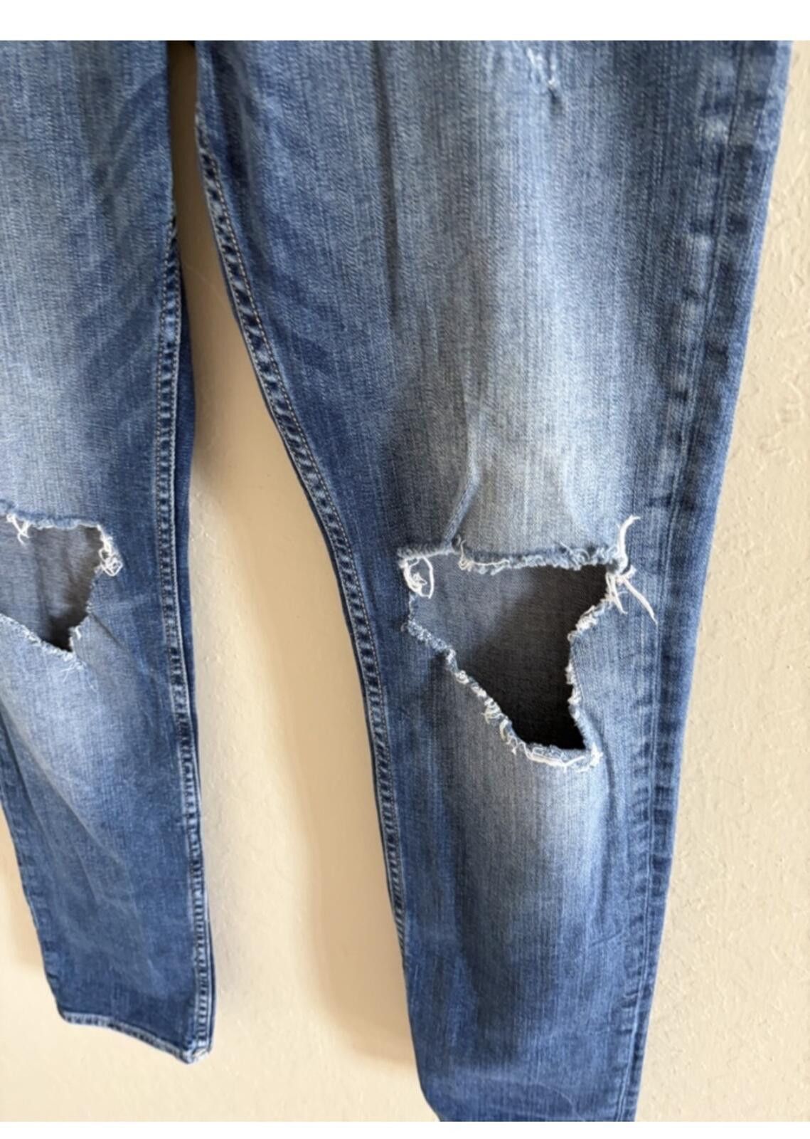 H&M H&M Light Blue Boyfriend Denim Jeans - Tapered Leg Size 29" - 2 Thumbnail