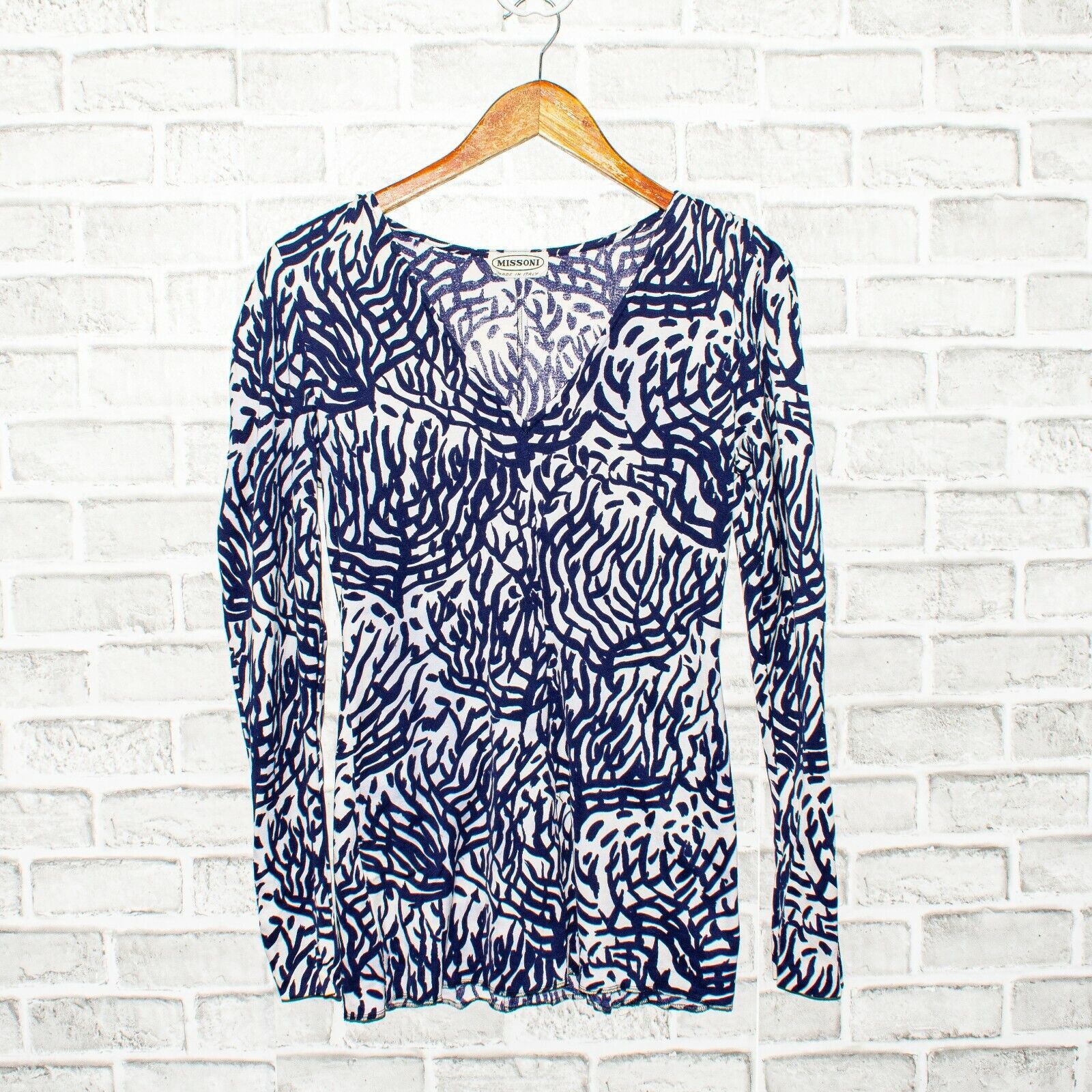 Missoni MISSONI Women's Pullover Blouse blue print Made in Italy Size S / US 4 / IT 40 - 3 Thumbnail