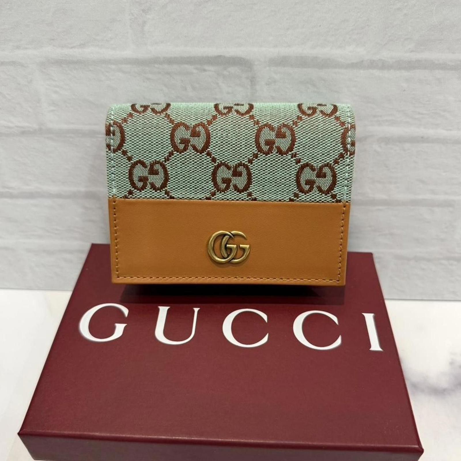 Gucci Gucci green and brown small wallet Size ONE SIZE - 1 Thumbnail