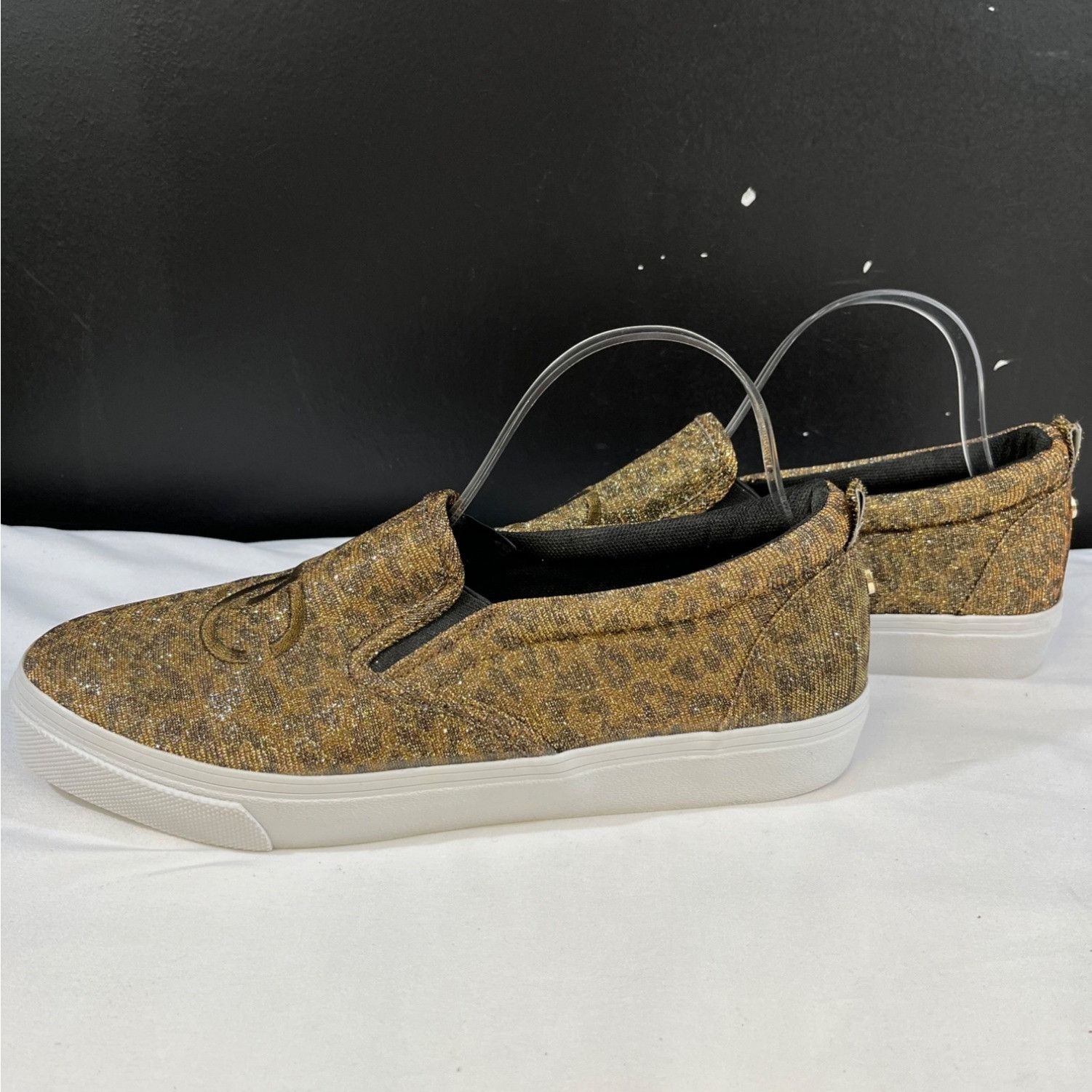 Juicy Couture Juicy Couture Congrats Womens Gold Glitter Leopard Slip Ons Size US 10 / IT 40 - 5 Thumbnail