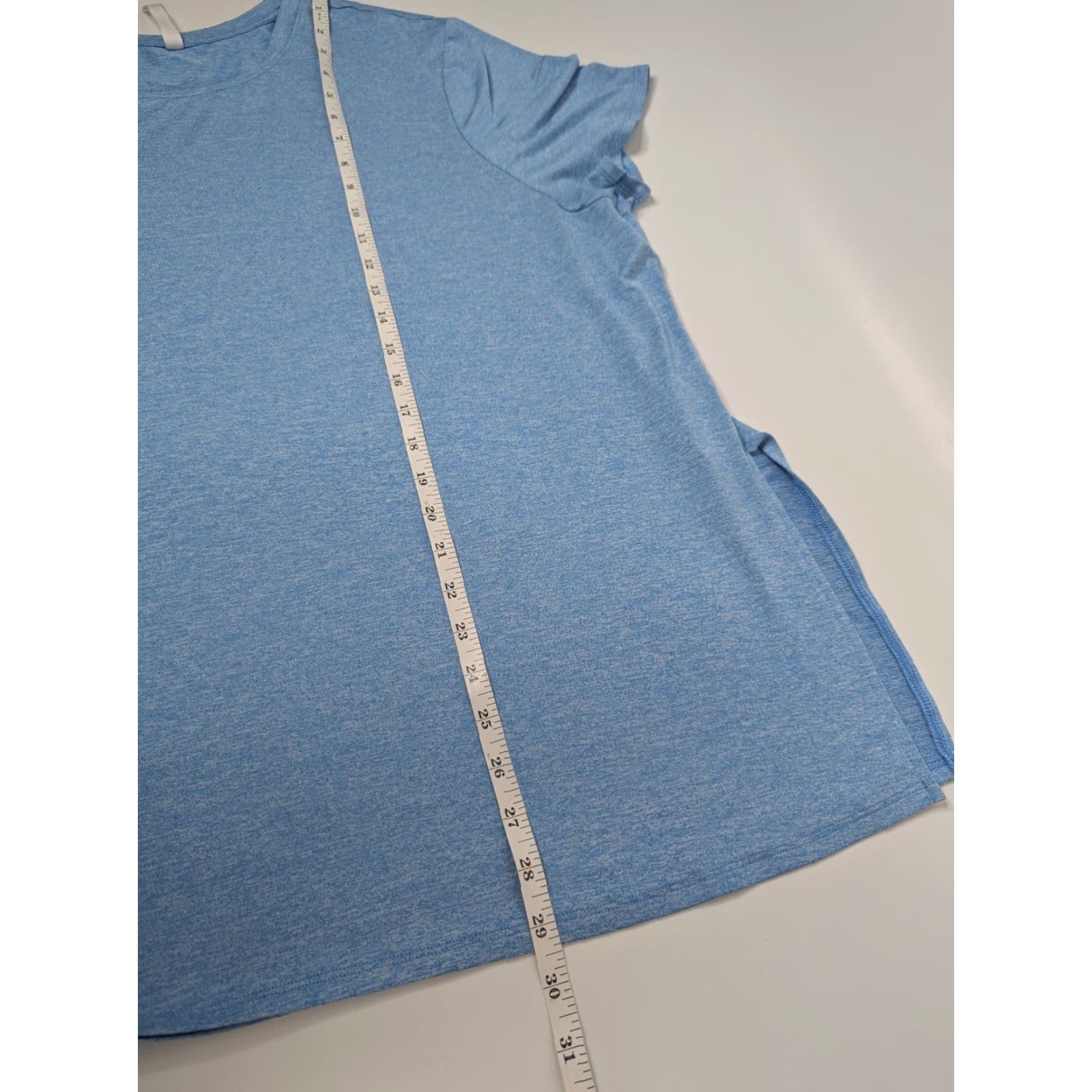 Fabletics Fabletics Shirt Womens 2XL Blue Blossom Heather SS Slit Pullover Dry-Flex Tunic Shirt Size XXL / US 16-18 / IT 52-54 - 3 Thumbnail