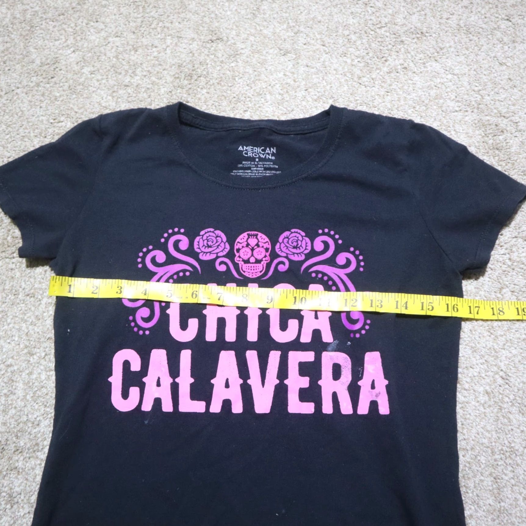 Sugar VINTAGE Chica Calavera Sugar Skull Graphic T Shirt Black White Adult Womens Size S Small Size S / US 4 / IT 40 - 4 Thumbnail