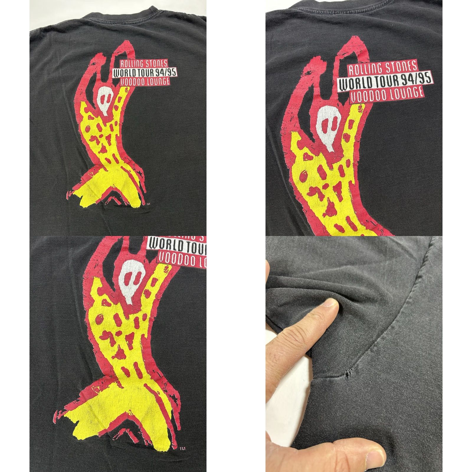Vintage VINTAGE Brockum Worldwide Rolling Stones Voodoo Lounge 94/95 World Tour T-Shirt XL Black 90s Rock Mens Size US XL / EU 56 / 4 - 9 Thumbnail