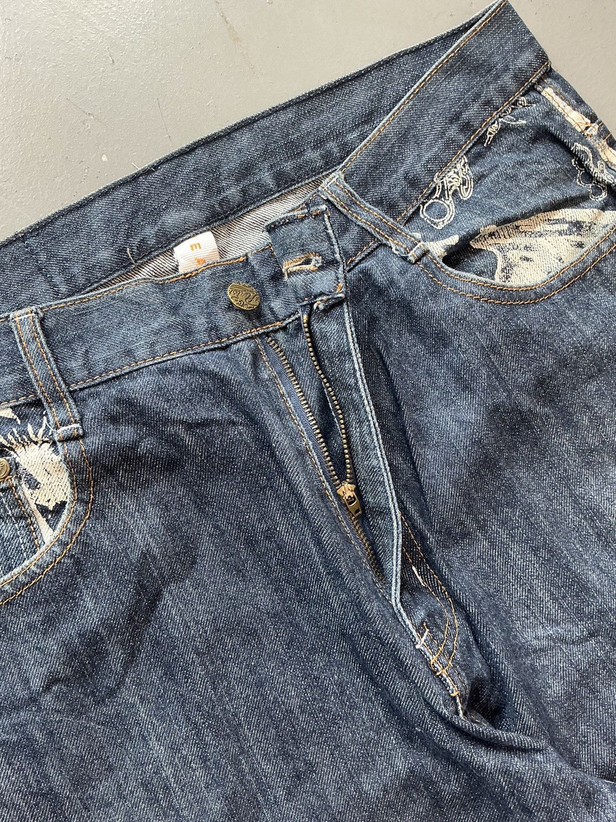 Designer × Vintage Vintage parish crazy patterns printed straight fit denim Size US 35 - 6 Thumbnail