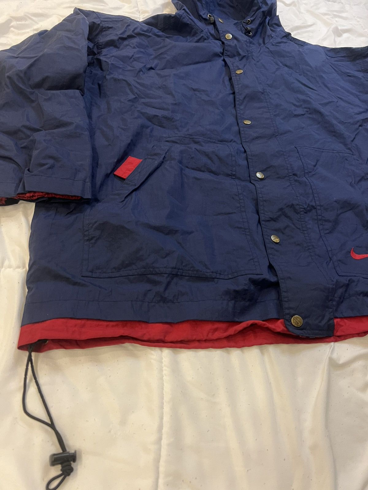 Nike × Vintage Vintage 90’s NIKE Winter Windbreaker Hooded Size US XL / EU 56 / 4 - 3 Thumbnail