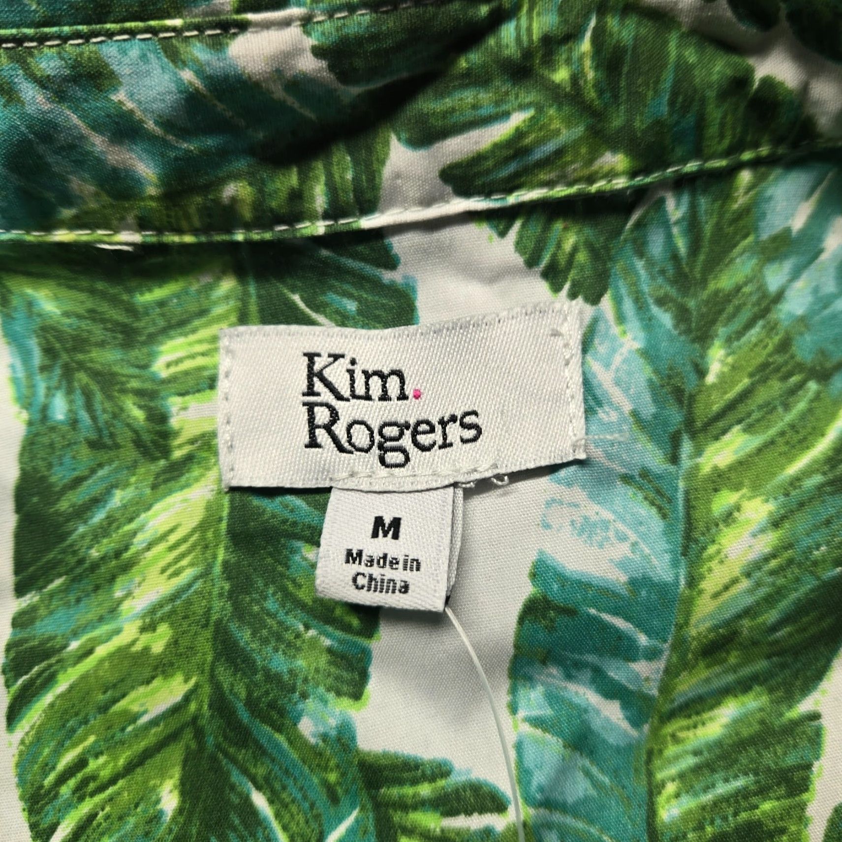 Vintage Kim Rogers Shirt Women M Green Linen Button-Up Adult Medium V-Neck Classic Womens Shirt Size M / US 6-8 / IT 42-44 - 3 Thumbnail