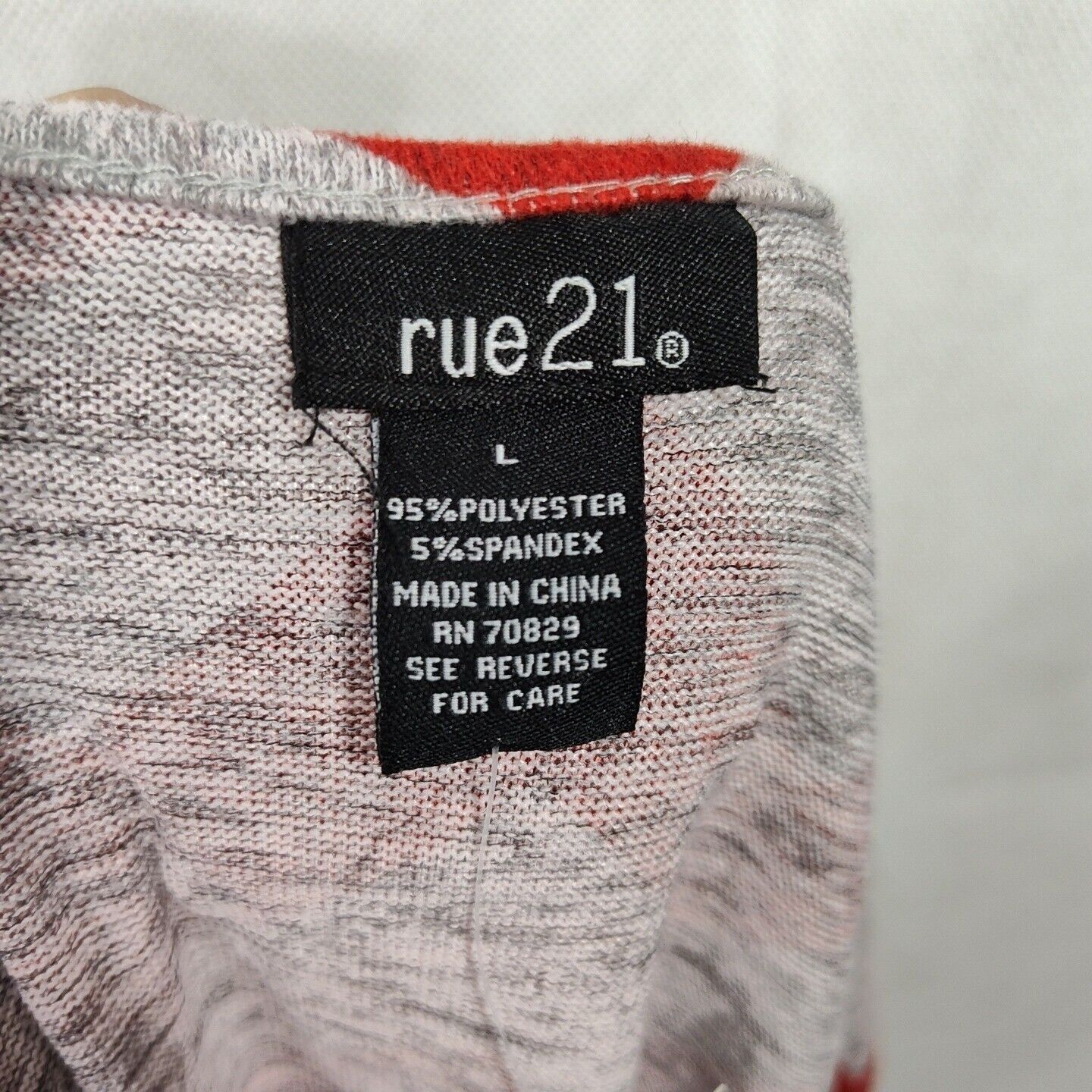 rue21 Rue 21 Sheath Knit Dress Scoop Neck Women Size L Grey Red Size L / US 10 / IT 46 - 4 Thumbnail