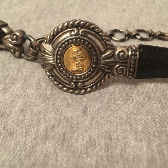 Brighton Vintage Brighton Gold & Silver Chain Black Belt Size ONE SIZE - 4 Thumbnail