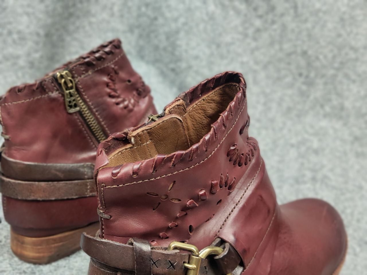 A.S.98 A.S.98 Airstep Design Zip Ankle Boots Shoes Burgundy leather Size US 7 / IT 37 - 15 Thumbnail