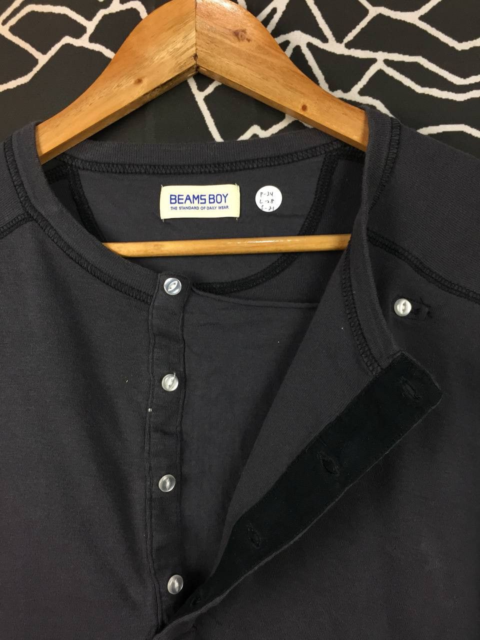 Beams Japan Beams Boy The Standard of Daily Wear Long Sleeve Henley Tee Size US XL / EU 56 / 4 - 4 Thumbnail