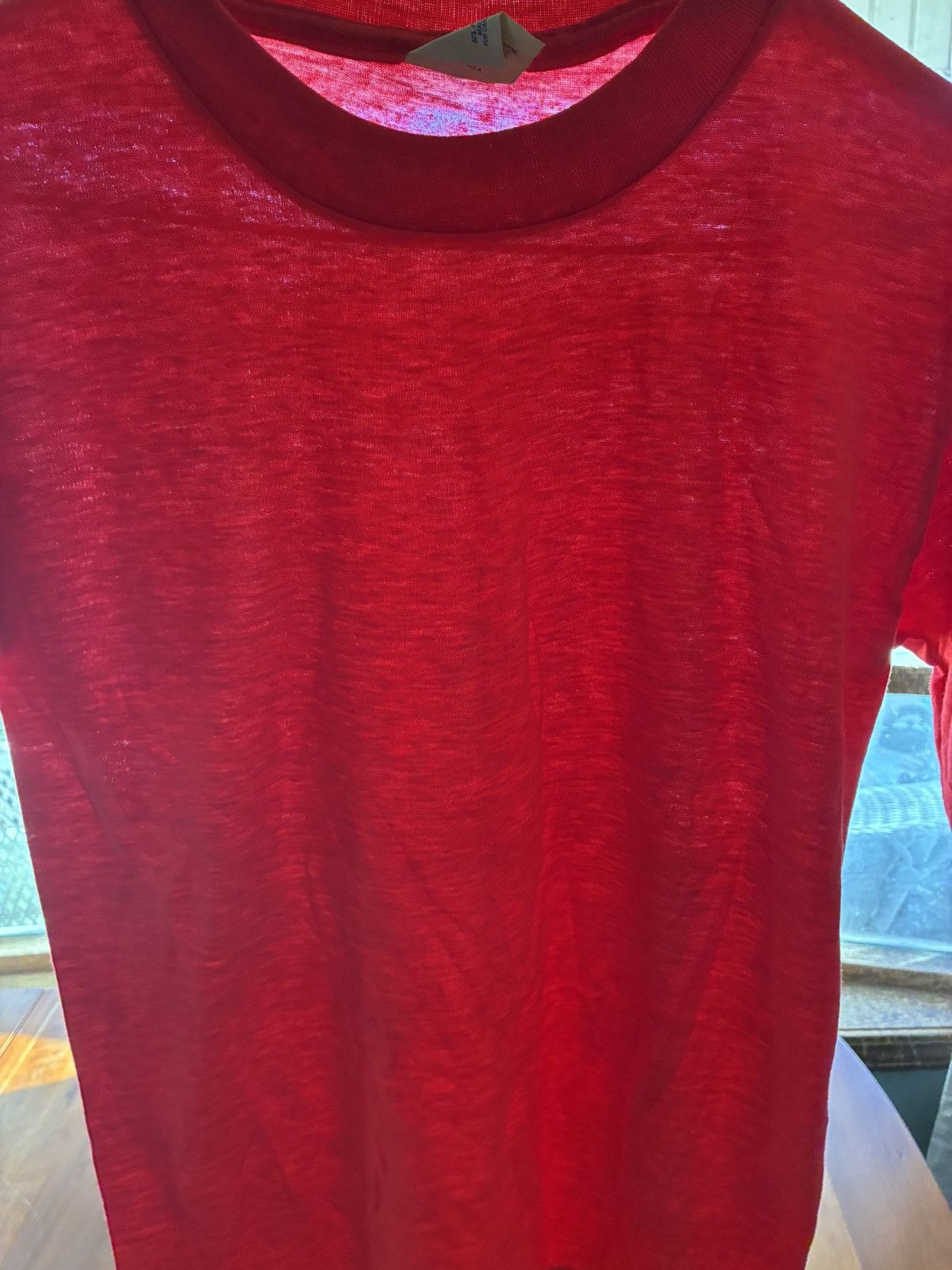 Vintage Vintage 80s 50/50 cotton poly red tee shirt Size US S / EU 44-46 / 1 - 1 Thumbnail