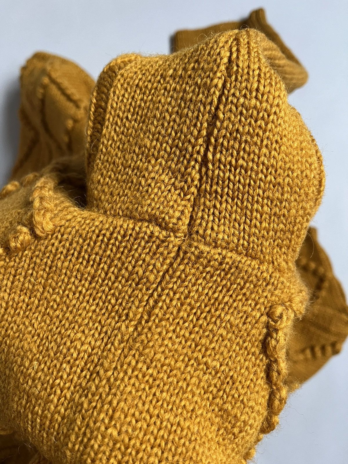 Acne Studios × Vintage ACNE STUDIOS Joris PAW15 Cable Knit Wool Mustard Sweater Size L / US 10 / IT 46 - 12 Thumbnail