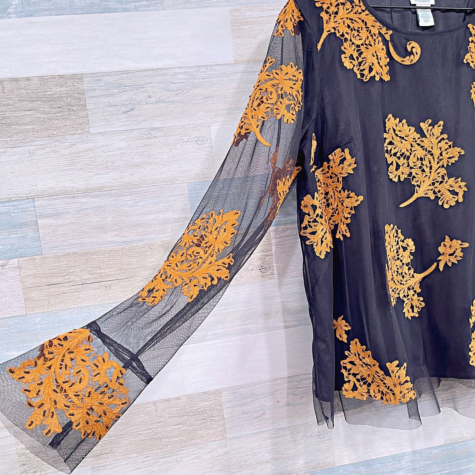 Other SUNDANCE Tulle Floral Embroidered Beaded Top Womens Large Size L / US 10 / IT 46 - 4 Thumbnail