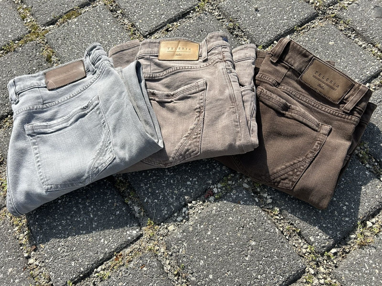 image of Avant Garde Bundle Teleria Zed Italia Denim Pants in Light Brown, Men's (Size 40)