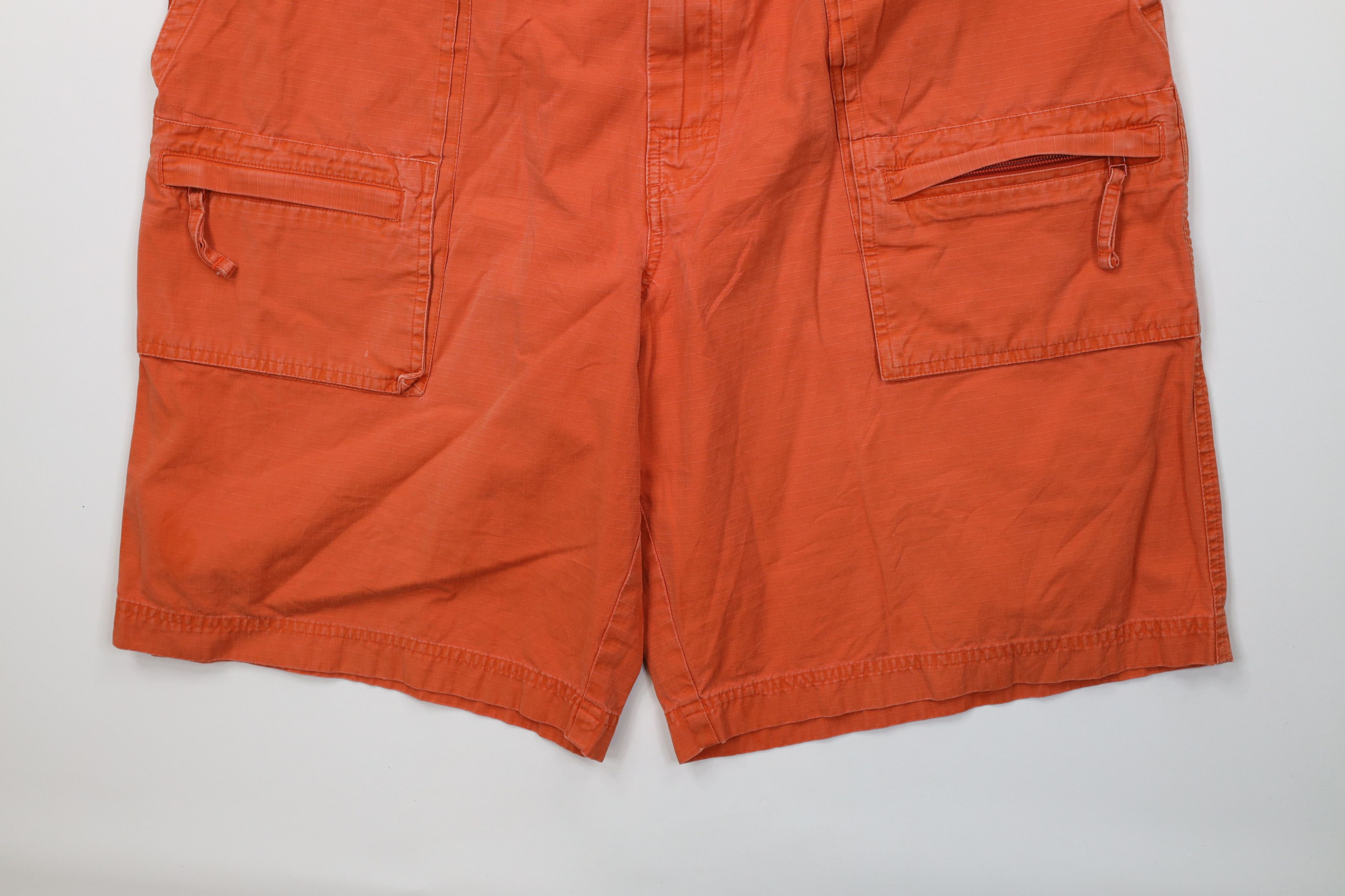 Gap Vintage Y2K 2000 Gap Ripstop Cargo Shorts Orange Cotton Size US 36 / EU 52 - 4 Thumbnail