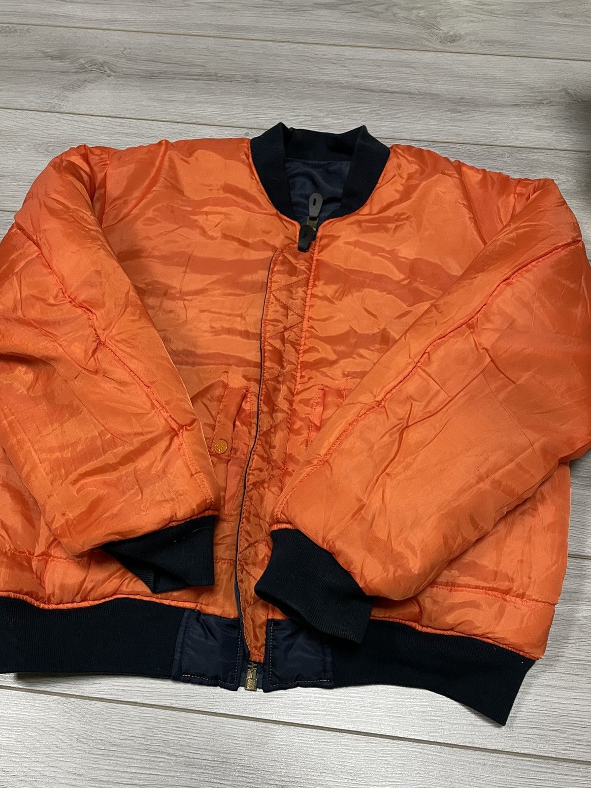 Vintage MA-1 fostex Bomber Flying man vintage zip nylon jacket Size US XL / EU 56 / 4 - 12 Thumbnail