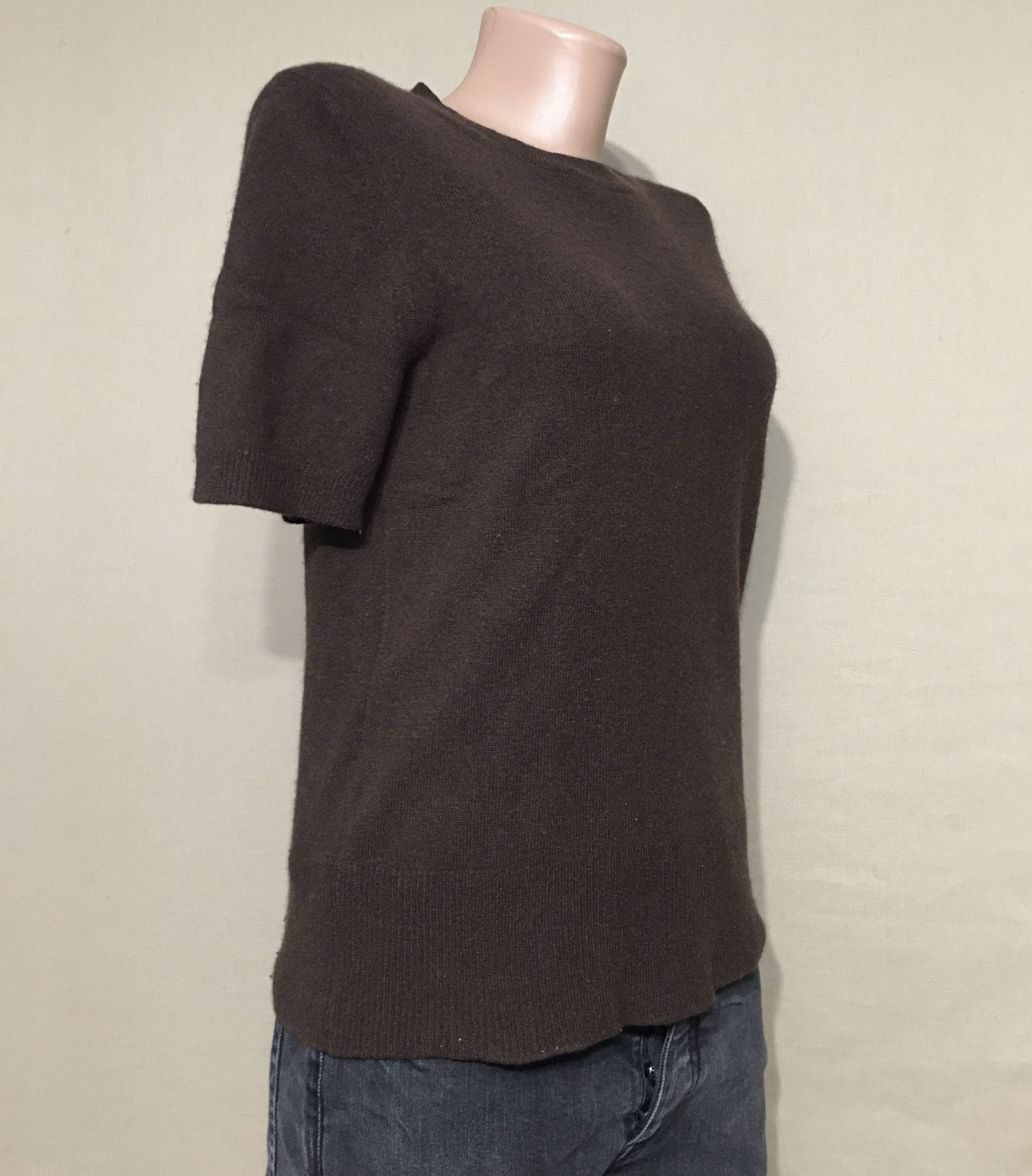 Pringle Of Scotland Pringle of Scotland Cashmere Brown Short Sleeve Jumper Top Size S / US 4 / IT 40 - 4 Thumbnail