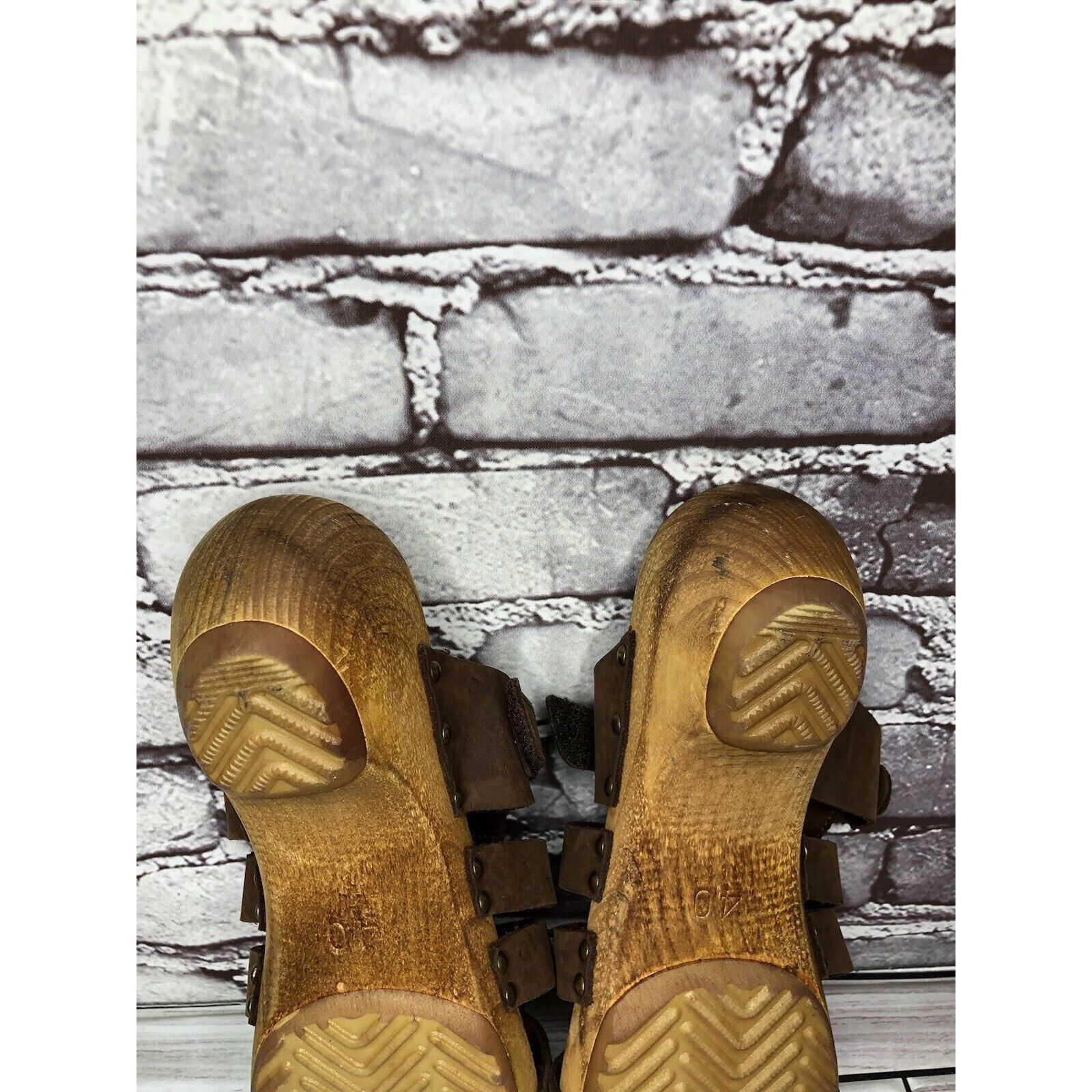 Other Sanita Brown Suede Leather Slide Clogs Wooden Heel Sandals W Size US 9.5 / IT 39.5 - 7 Thumbnail