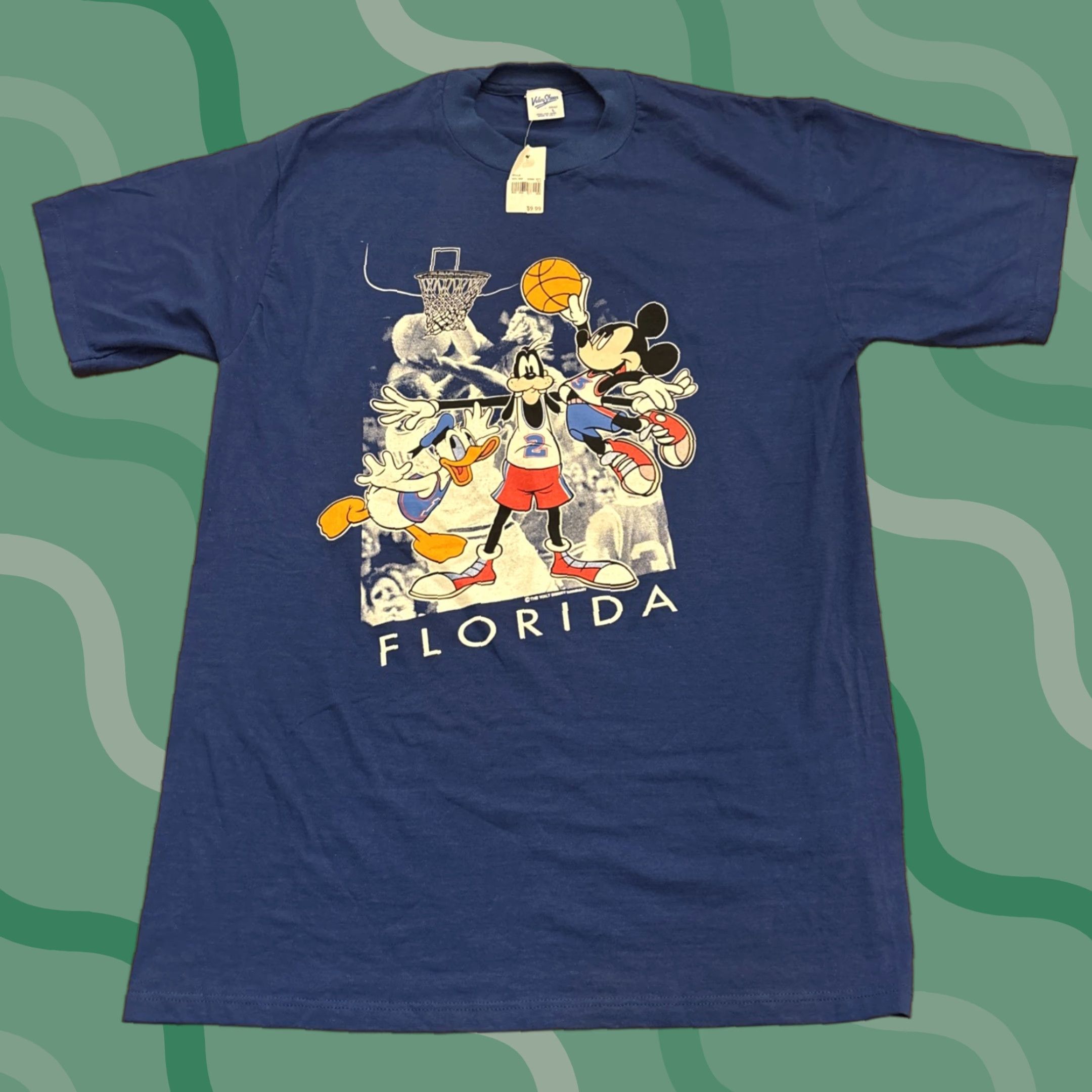 Velva Sheen VINTAGE Walt Disney Company Florida Basketball Shirt Adult L Blue 90s Mens Size US L / EU 52-54 / 3 - 1 Thumbnail