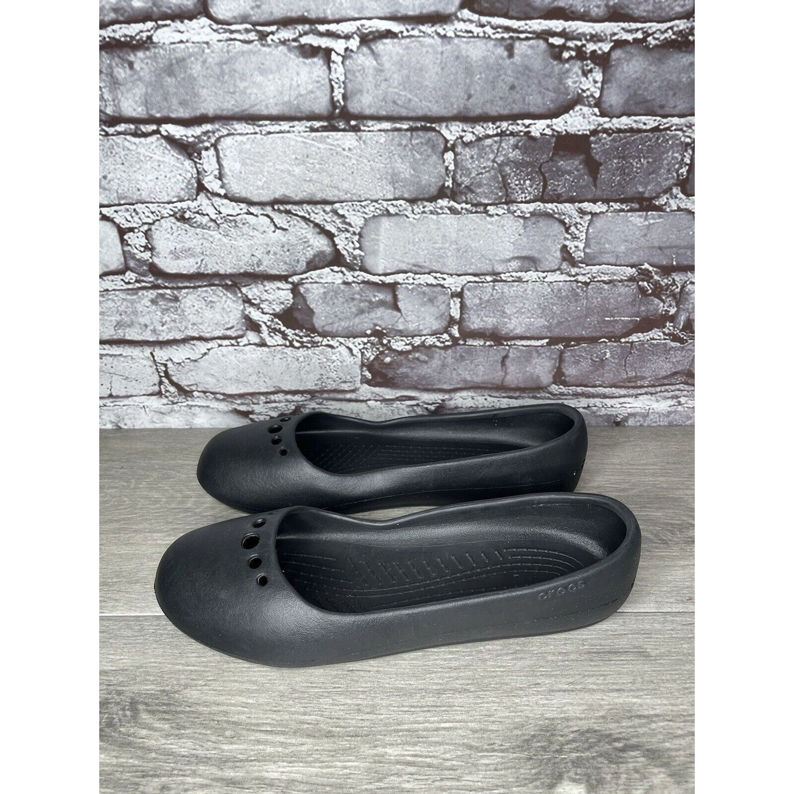 Crocs Crocs Black Rubber Slip On Lightweight Ballet Flats Shoes Wo Size US 11 / IT 41 - 8 Thumbnail