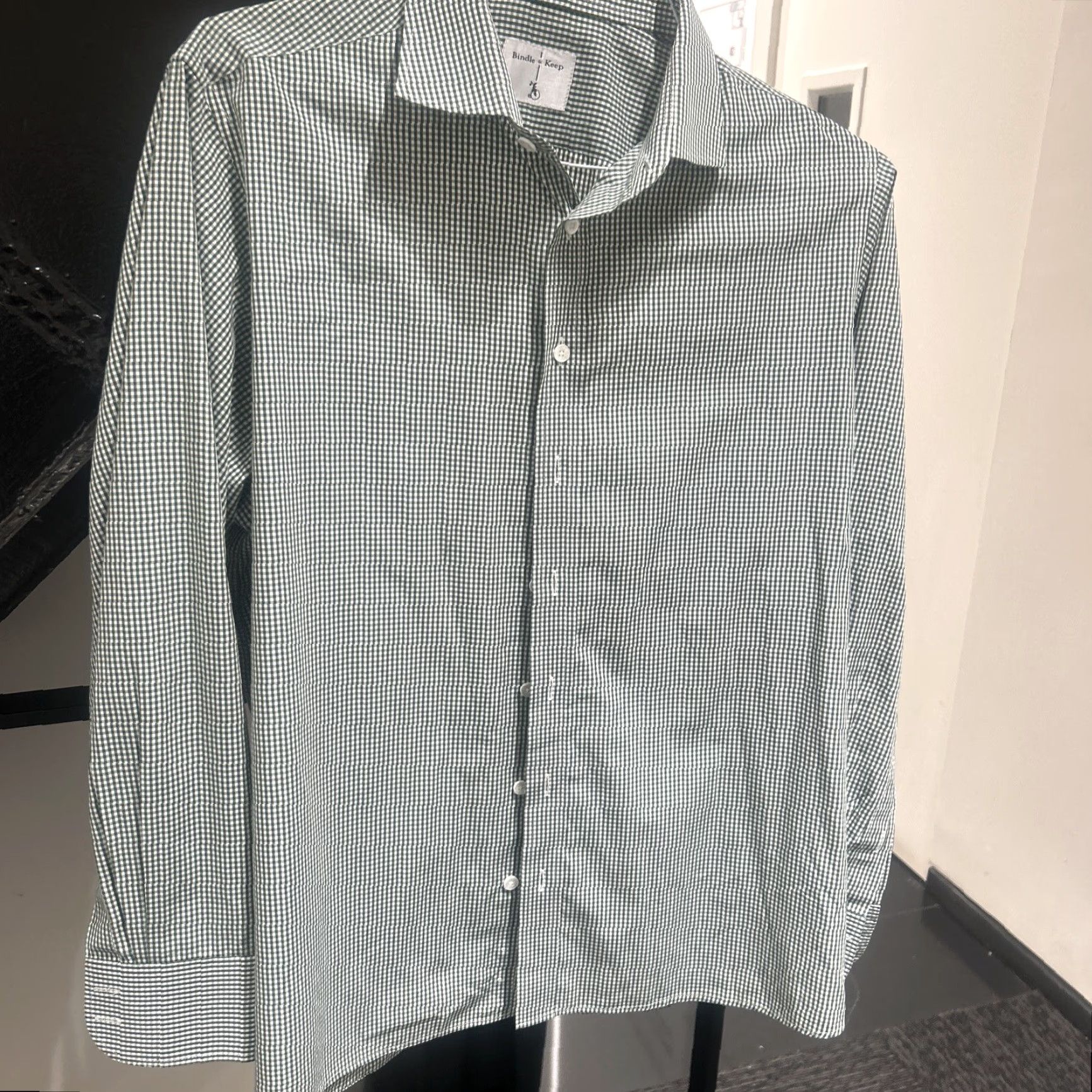 Vintage VINTAGE Bindle & Keep Dress Shirt Men 16.5 33 Green Check Casual Formal Luxury Regular Sleeve Long Shirt Mens Size US XL / EU 56 / 4 - 3 Thumbnail