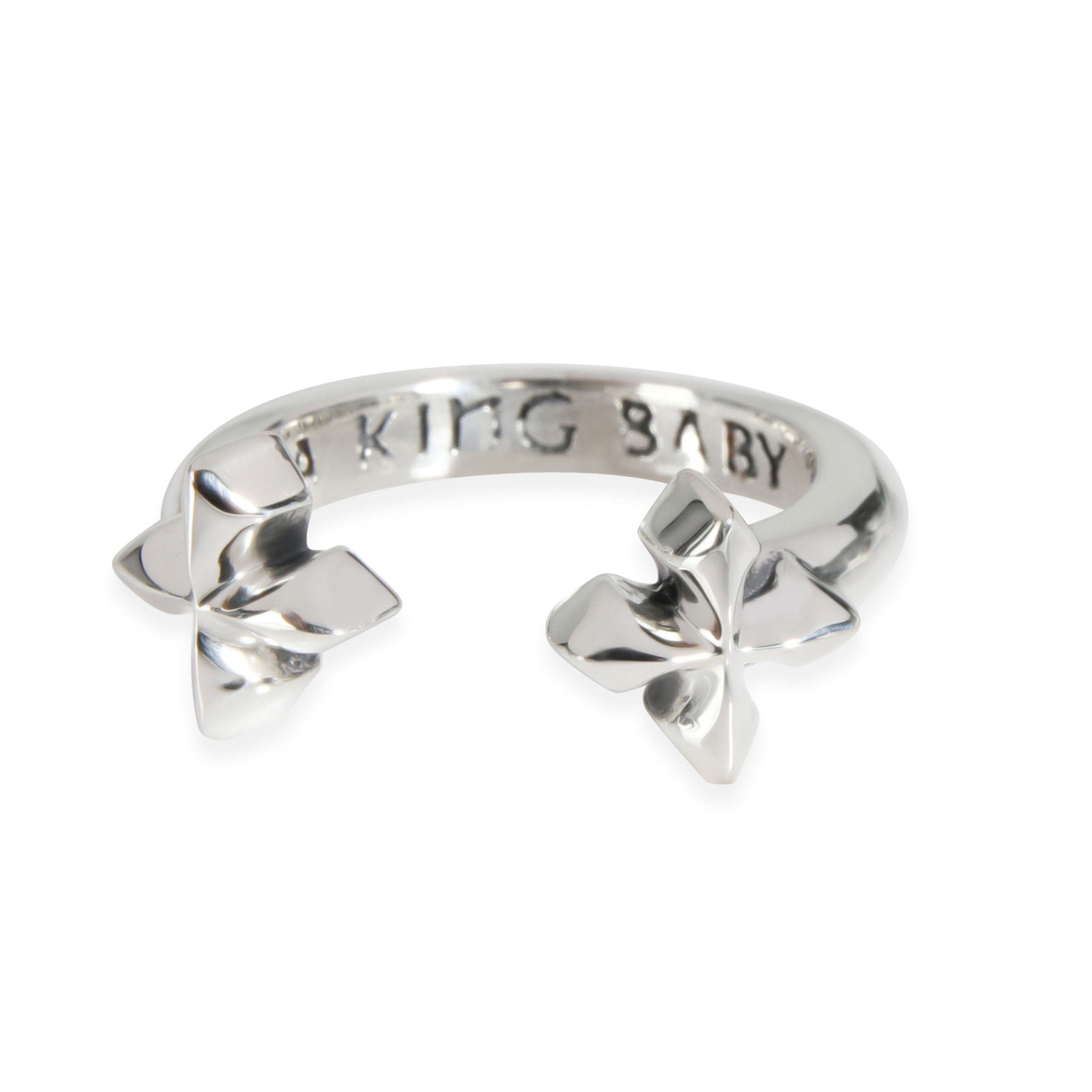 King Baby Open Cross Ring In Sterling Silver, Women's Product Image