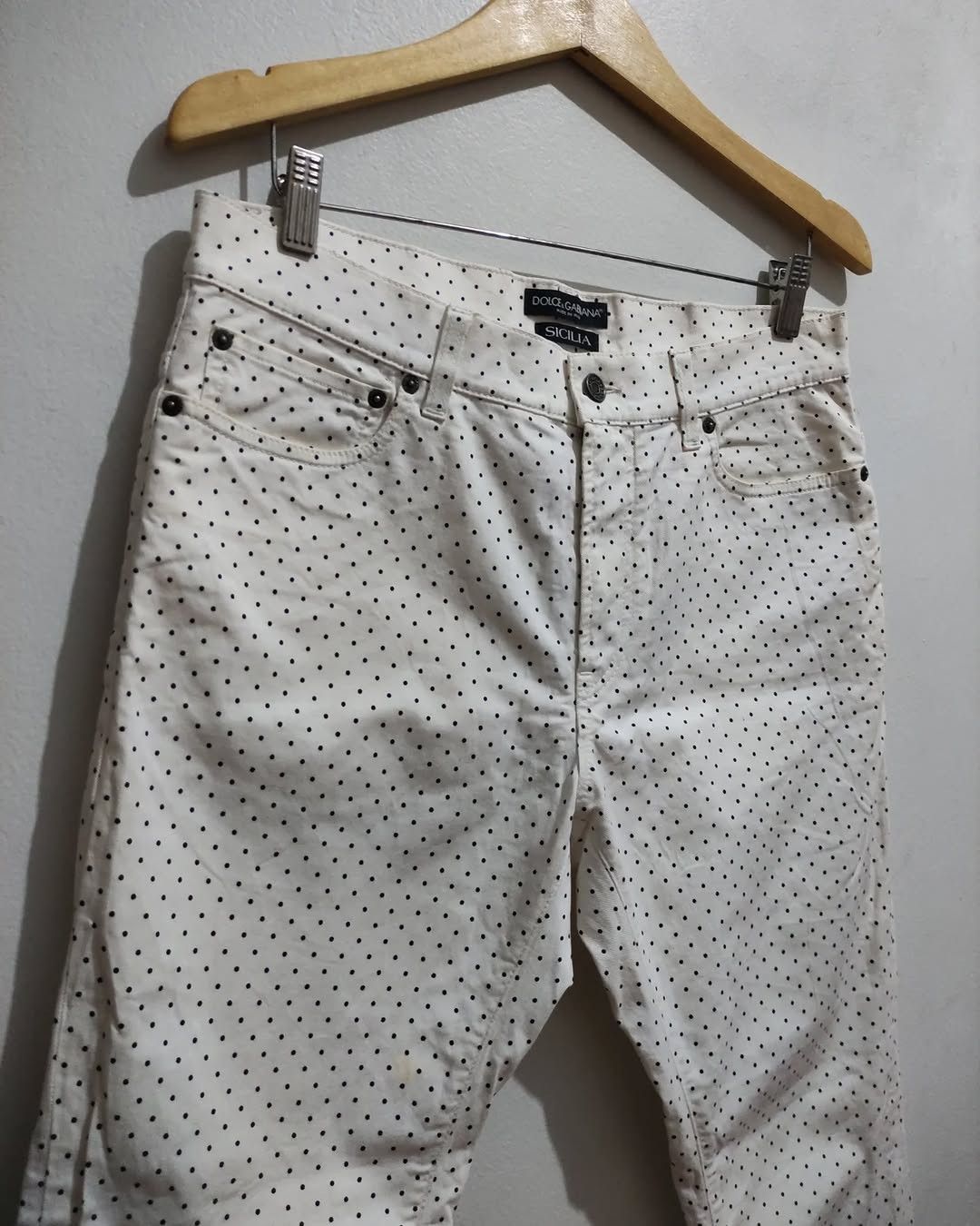 Dolce & Gabbana Dolce & Gabbana Sicilia Polka Dot Cotton Pants Size US 33 - 7 Thumbnail
