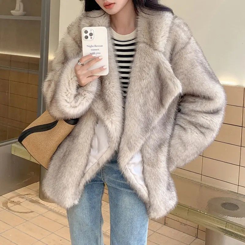 Other × Vintage Fluffy Oversized Luxury Fashion Faux Fur Coat Jacket Size M / US 6-8 / IT 42-44 - 2 Thumbnail