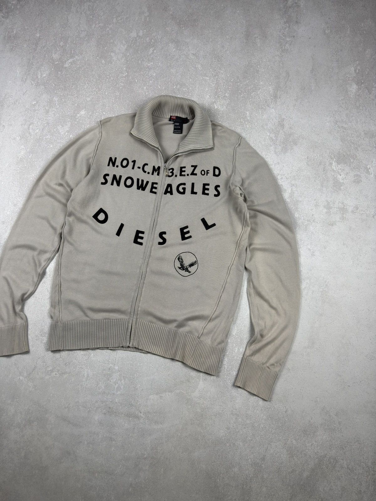 Diesel Vintage Diesel Snoweagles Light Zip Beige Sweater Y2K Size US L / EU 52-54 / 3 - 2 Thumbnail