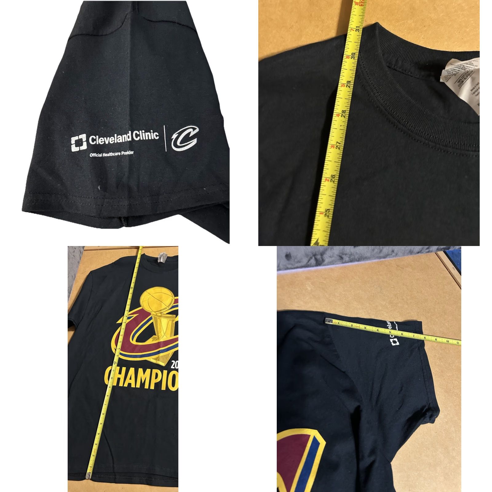 Gildan Cleveland Cavaliers Cavs 2016 NBA Champions Shirt Men XL Black Short Sleeve Gildan Heavy Cotton Logo Graphic Print Fan Wear Size US XL / EU 56 / 4 - 9 Thumbnail