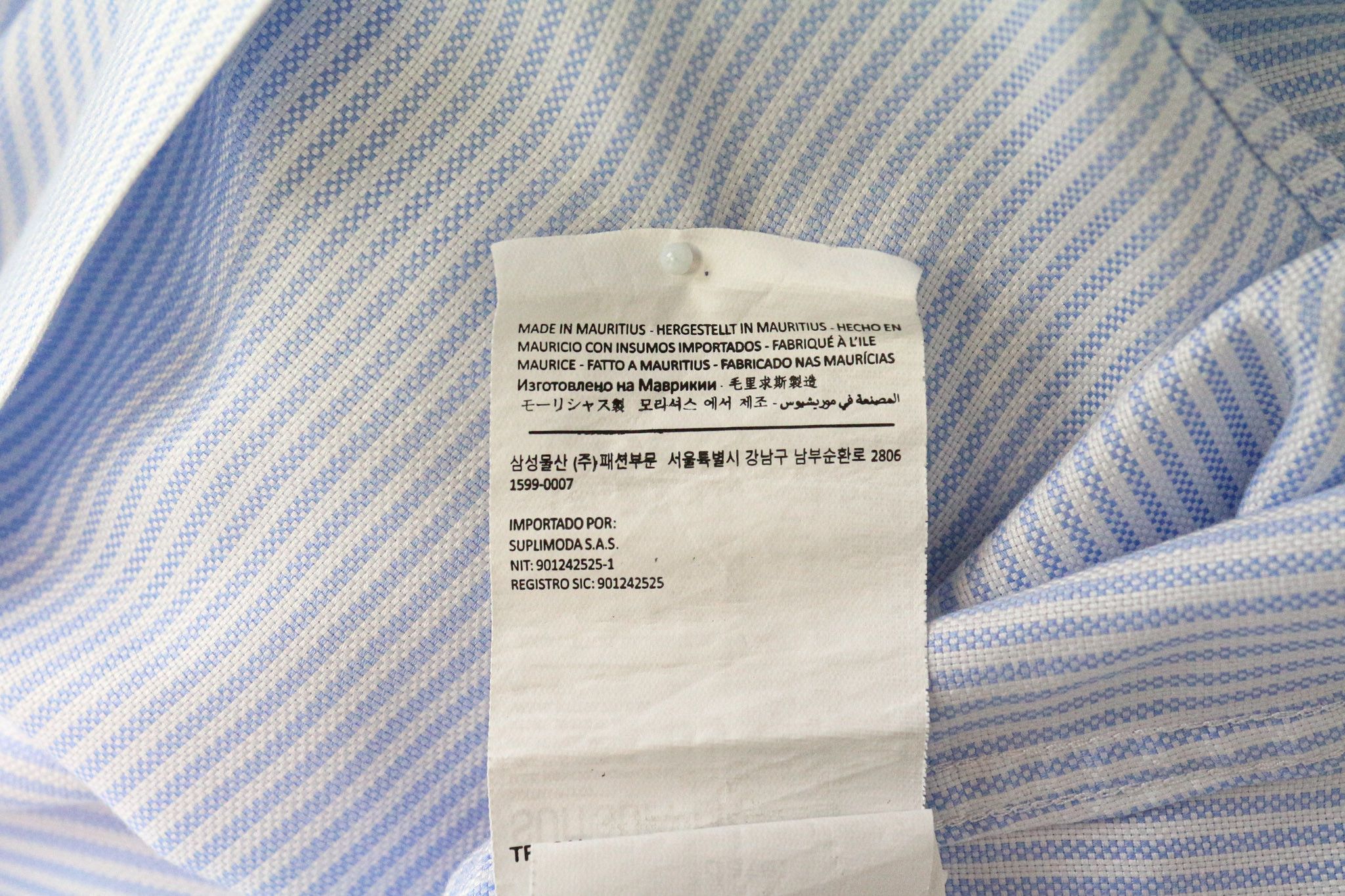 Suitsupply 38/15 Extra Slim Blue Cotton Striped Twill Shirt 78645 Size 38R - 7 Thumbnail