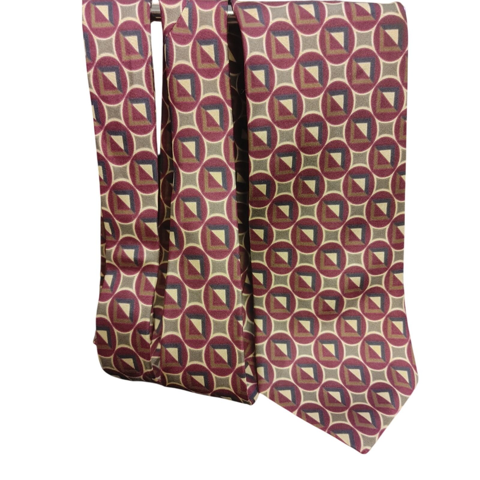 Other KuppenHeimer Men's Imported Silk OS Beige/Red Abstract Tie Size ONE SIZE - 1 Thumbnail