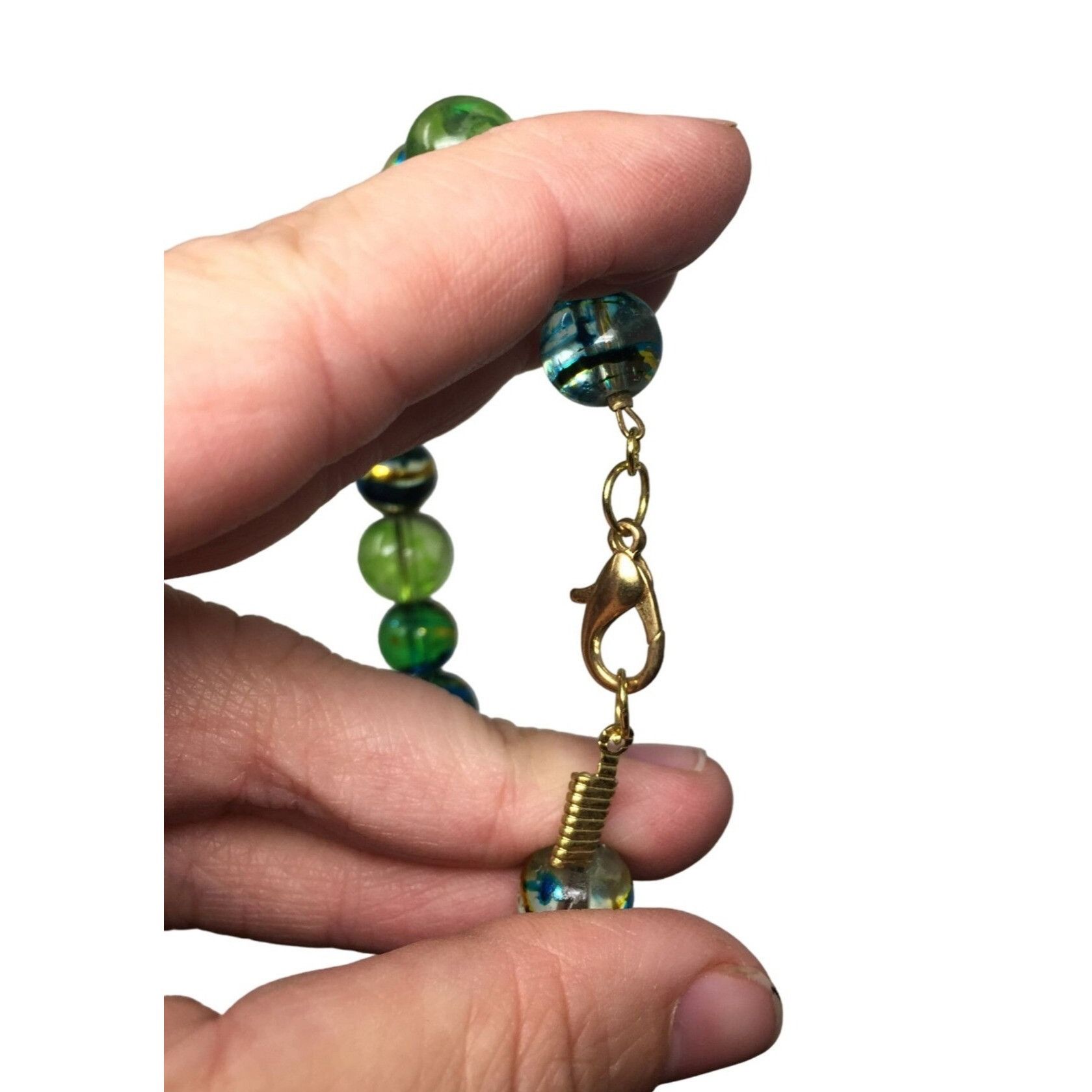 Other Women's Blue/Green Beaded Bracelet with Clasp Size ONE SIZE - 3 Thumbnail